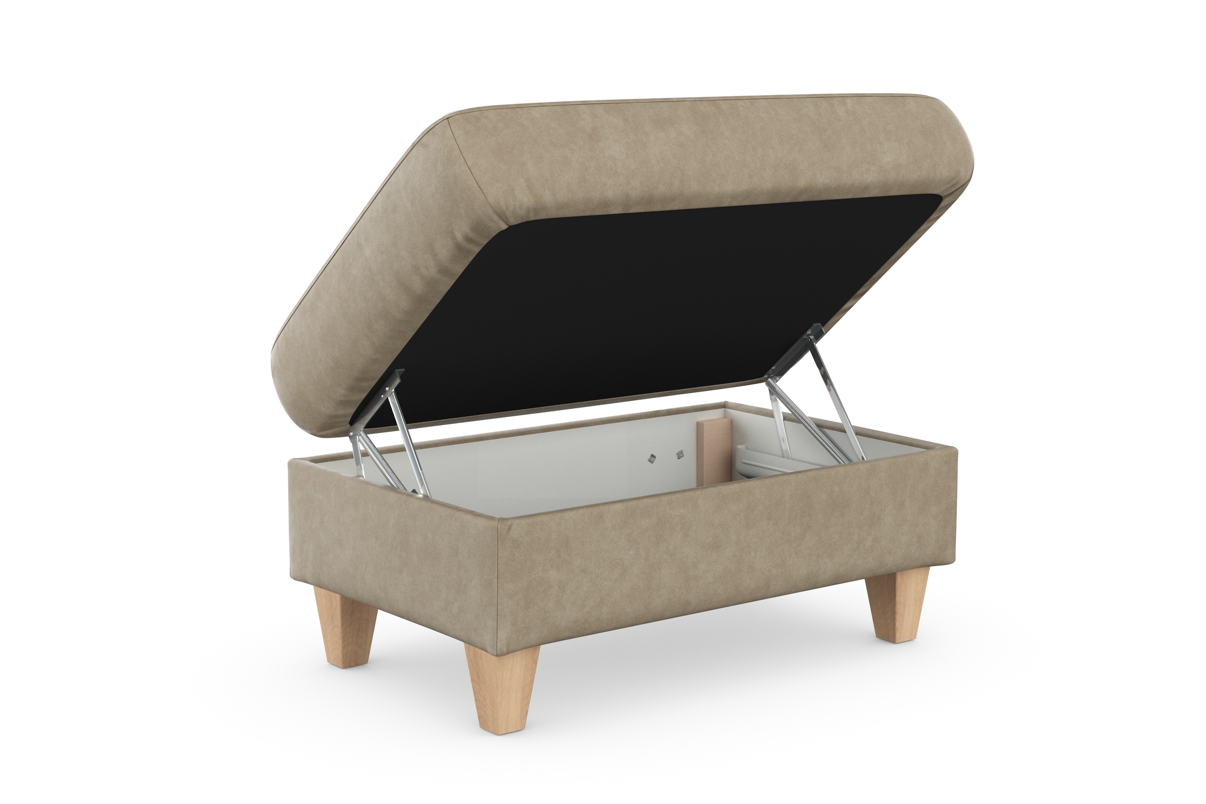 sit&more Stauraumhocker »Farö« mit Stauraum und Federkern und naturfarbenen Füssen