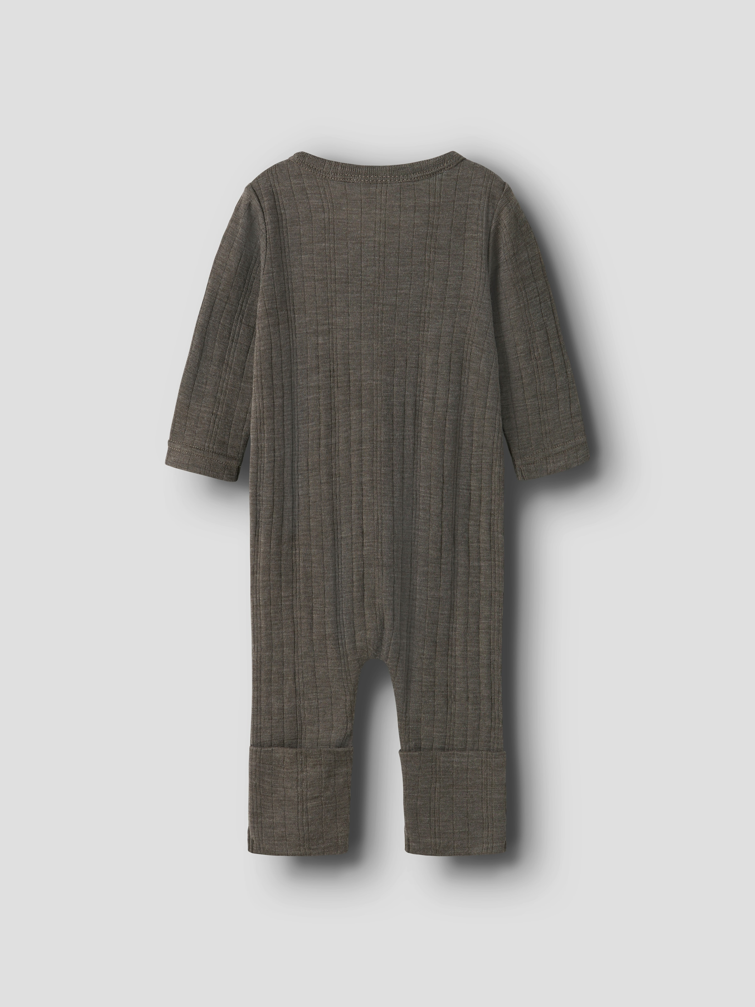 Name It Schlafanzug »NBMWANG WOOL NEEDLE NIGHTSUIT SOLID NOOS« aus Wolle, Regular Fit, mit Reissverschluss und Kinnschutz, für Babys