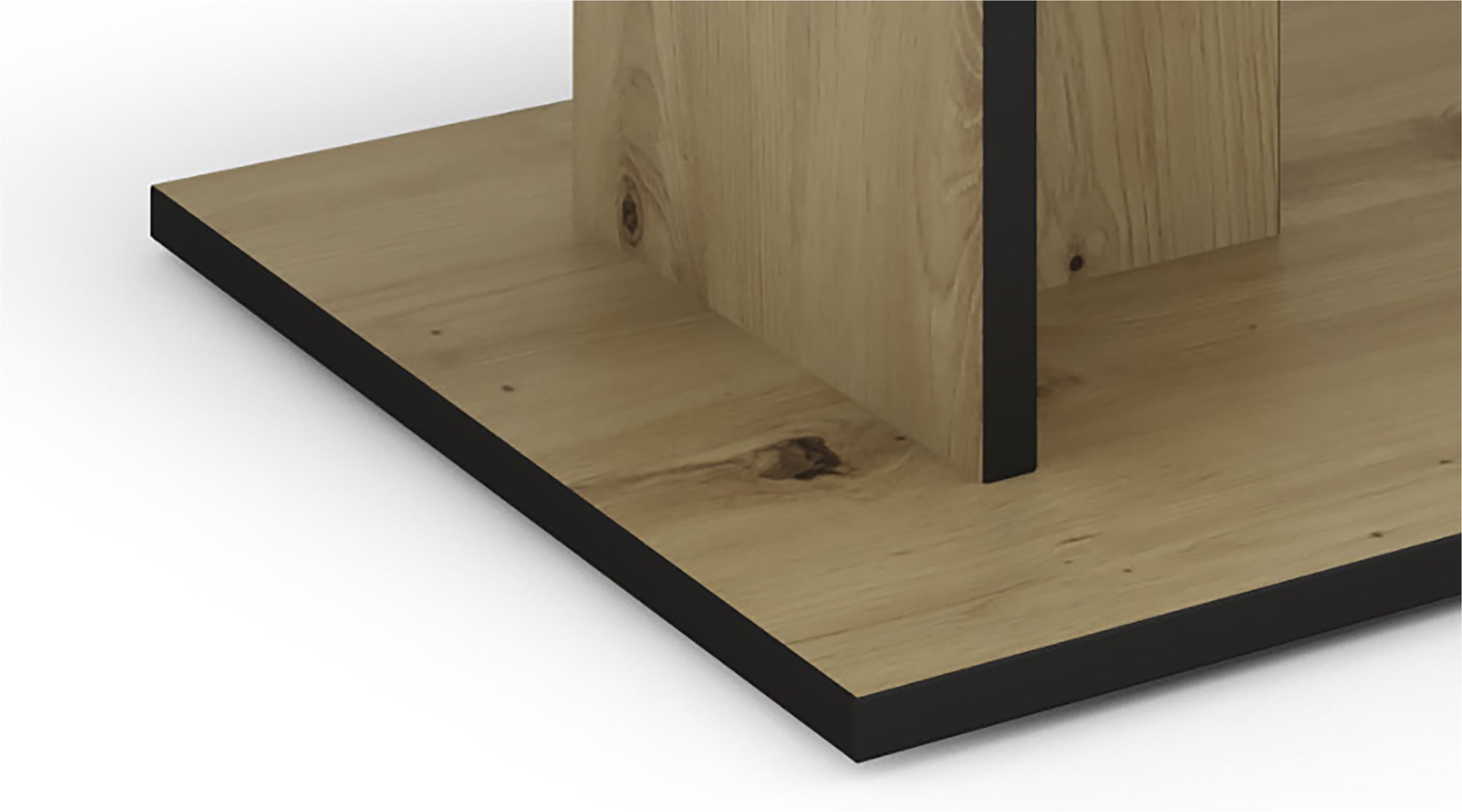 byLIVING Table basse »TOM« Aspect chêne ou blanc, bord noir, capacité de charge 40 kg, L : 110 cm