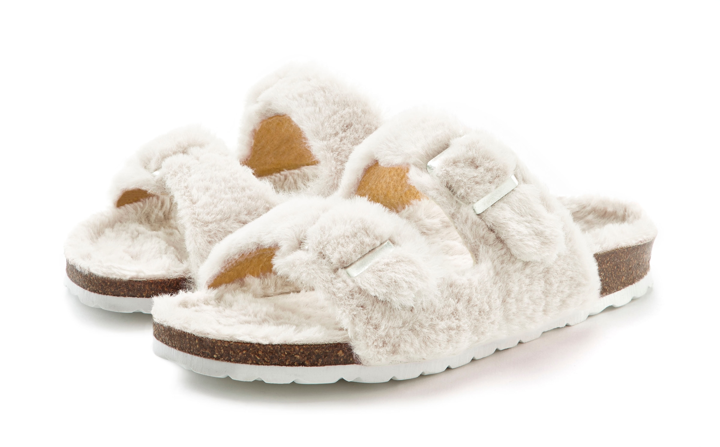 Image of Vivance Dreams Pantolette "Hausschuh, Pantoffel," mit kuscheligem, warmen Fellimitat und Korkfussbett