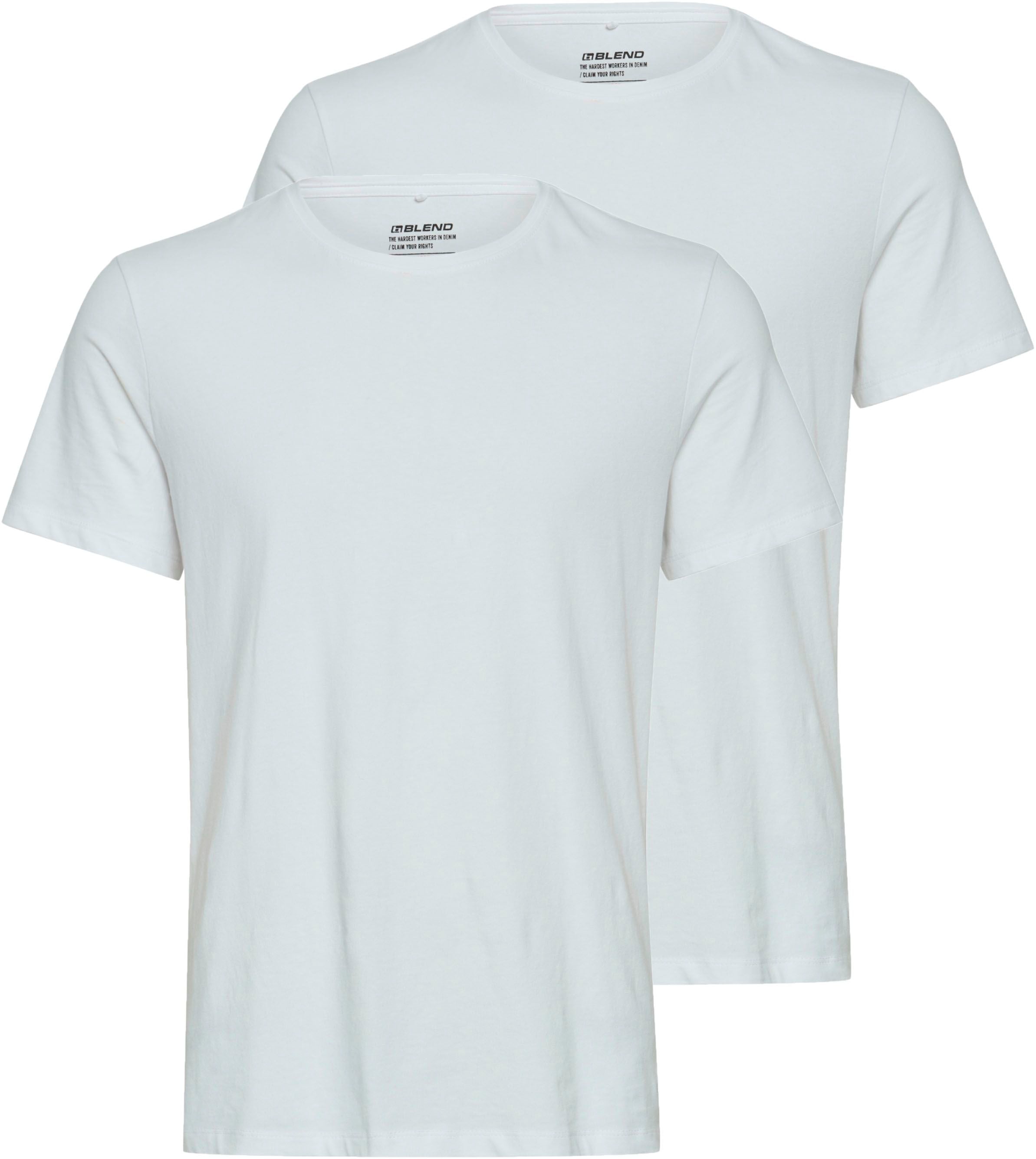 Image of Blend T-Shirt Packung, 2 Stk. mit Rundhalsausschnitt, im Basic-Stil, aus Baumwollmischung