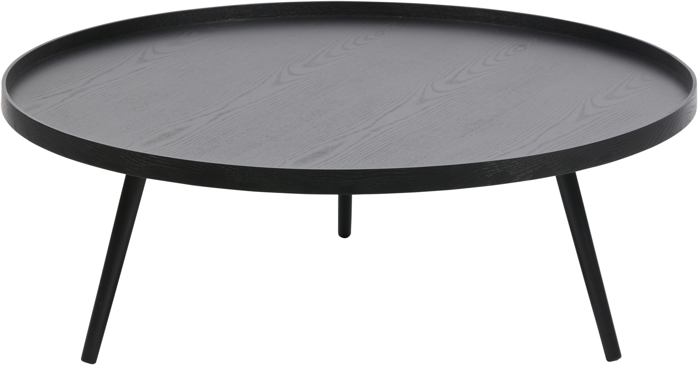 Image of WOOOD Beistelltisch "Mesa mit MDF-Tischblatt und Kiefernholzbeinen Ø 100 x H 36 cm" Runde Form mit Randerhöhung, konische Kiefernholzbeine, Tragkraft 15kg