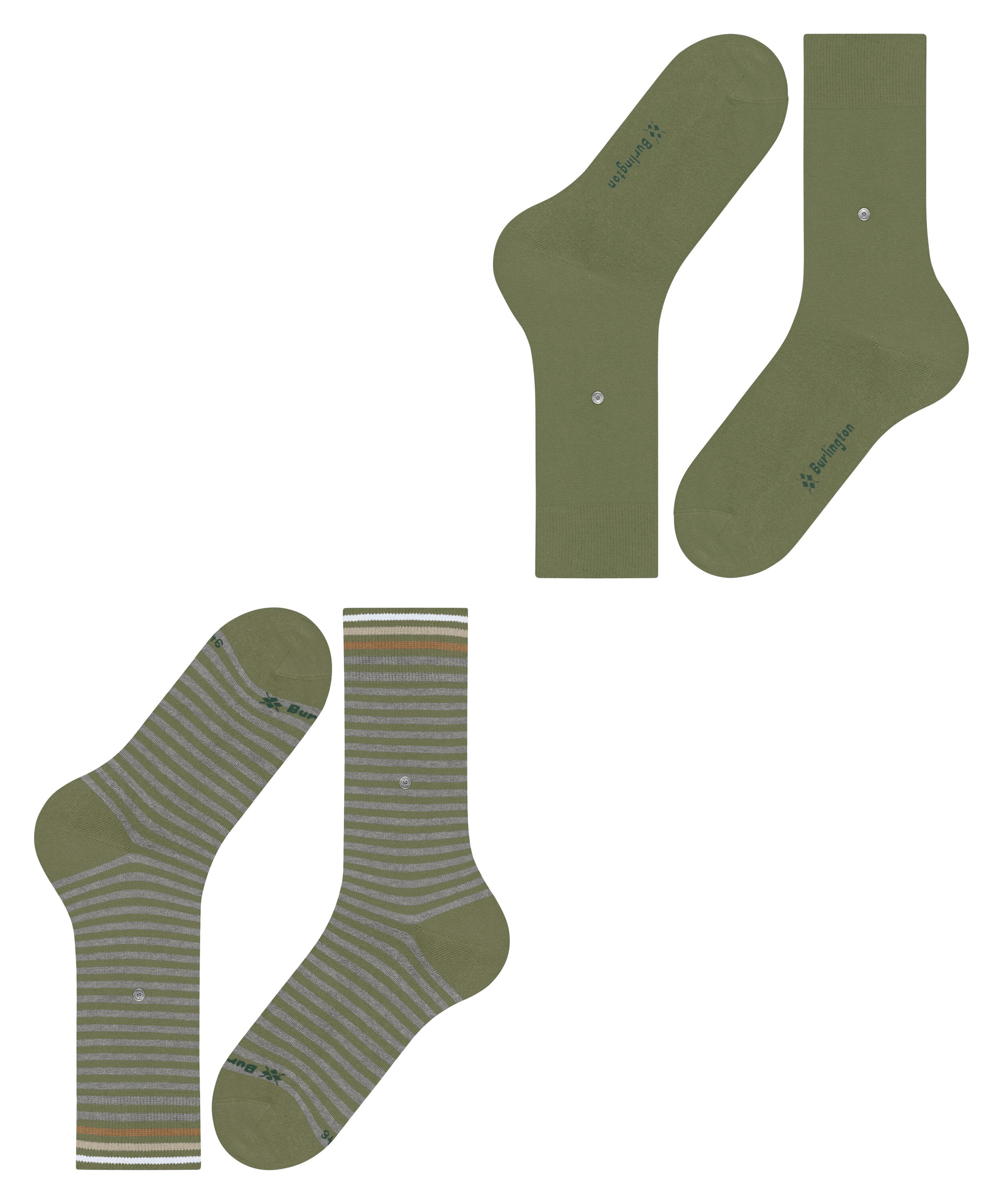 Burlington Socken »Everyday Stripe« 2 Paar,  Einheitsgrösse 40-46, gestreift und unifarben