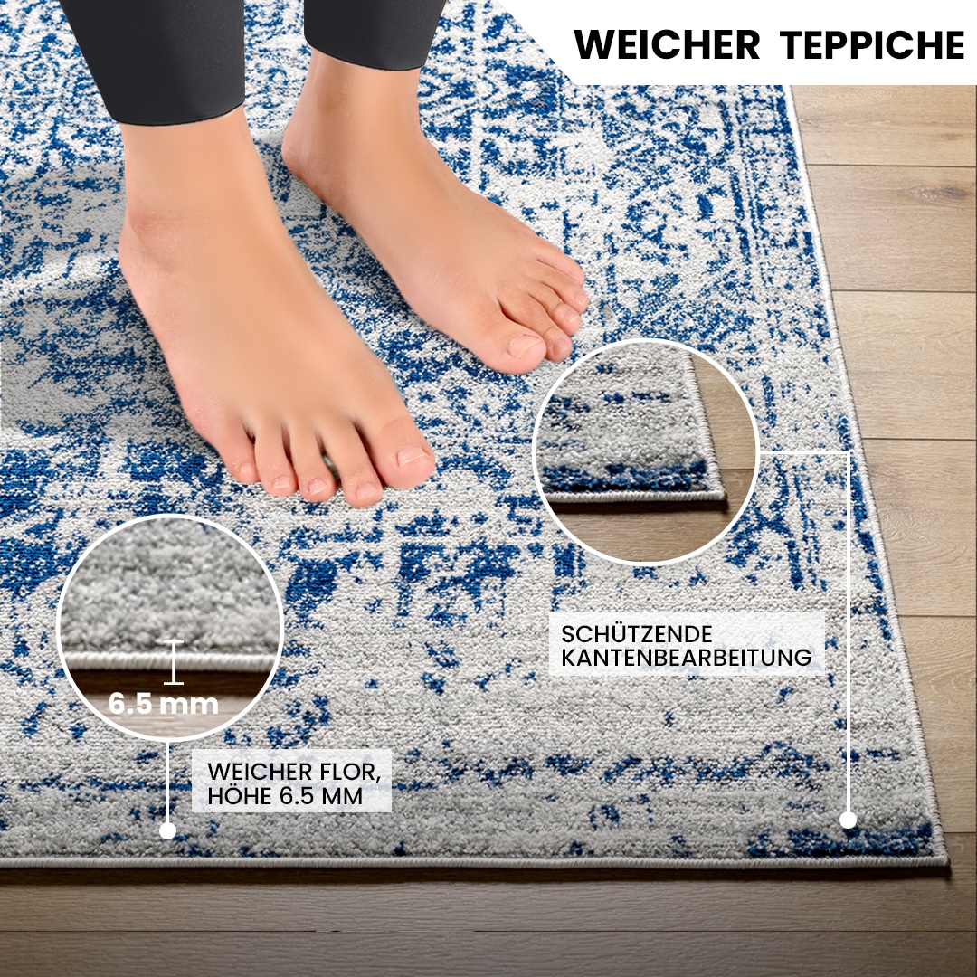 Livabliss Teppich »SYRACUSA«, rechteckig, 12 mm Höhe, Kurzflor Orientteppich, Wohnzimmer, Schlafzimmer, Orange