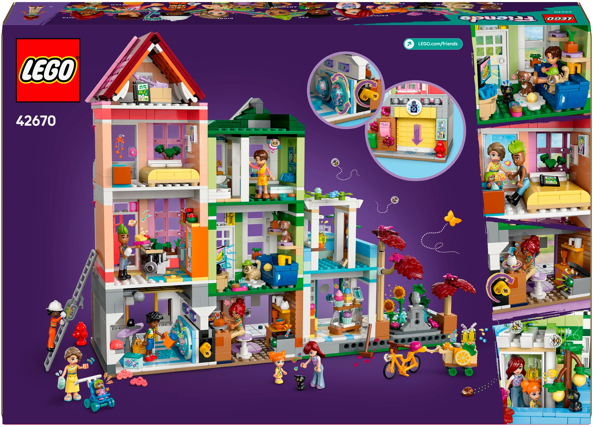 LEGO® Konstruktionsspielsteine »Heartlake City Wohn- und Einkaufsstrasse (42670), LEGO Friends« Made in Europe