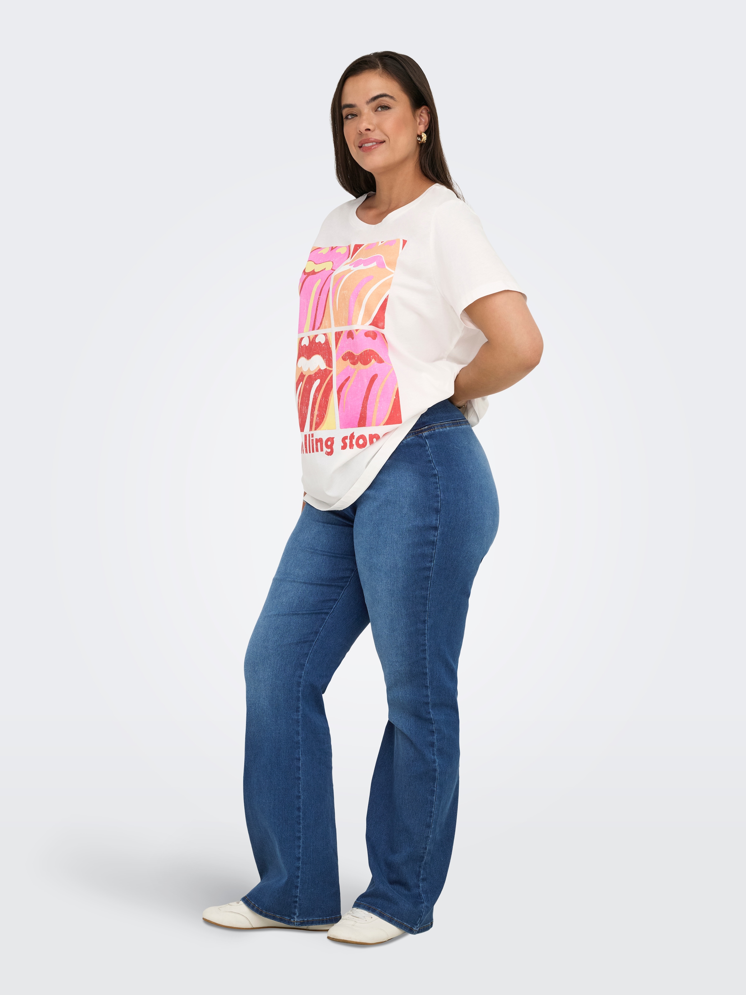 ONLY CARMAKOMA Jeansleggings »CARROYAL MID WAIST FLARED LEGGING«