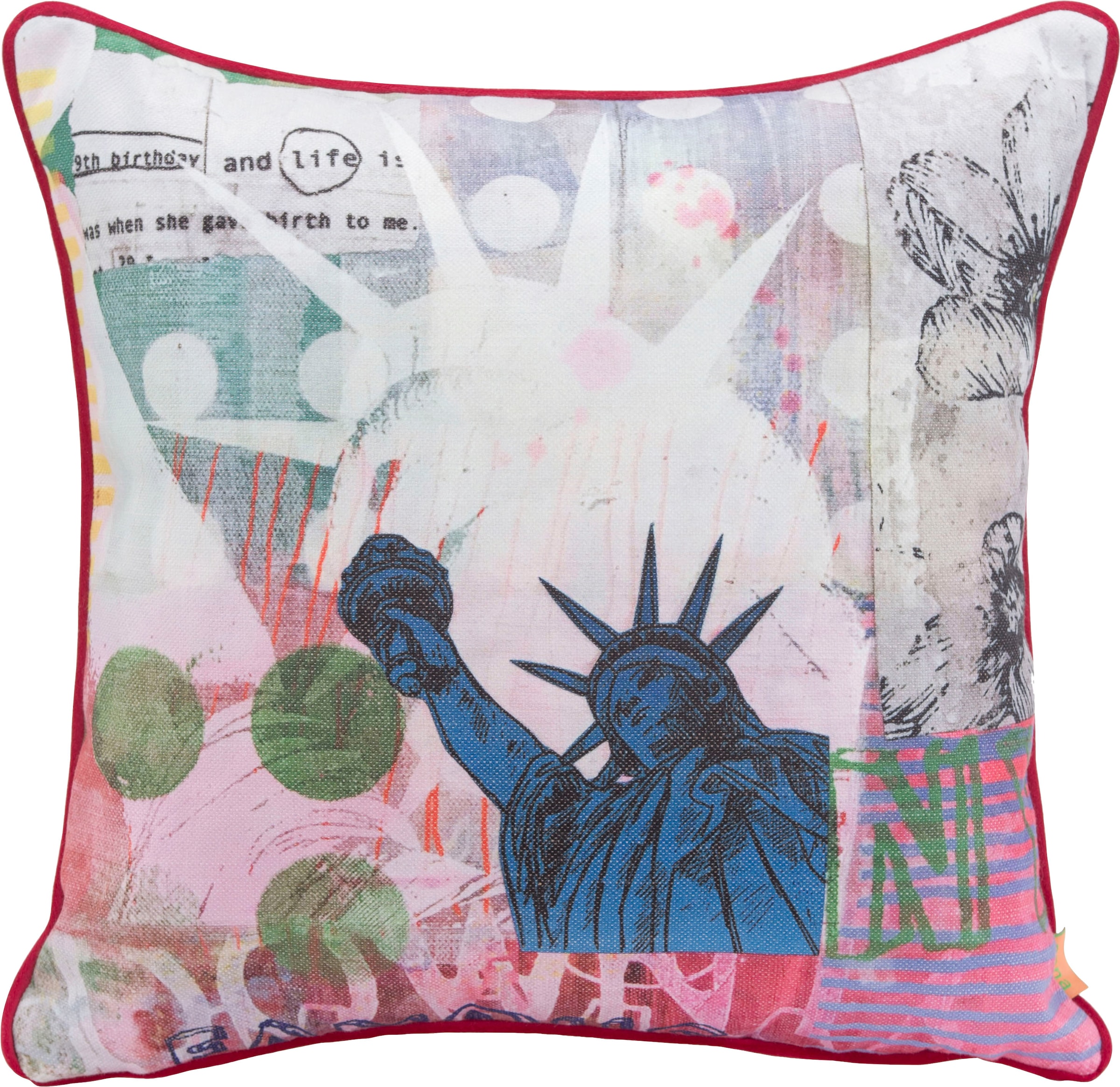 Image of H.O.C.K. Dekokissen "Lieblingsstädte NEW YORK" mit New-York-Motiv, Wendekissenhülle mit Füllung, 1 Stück