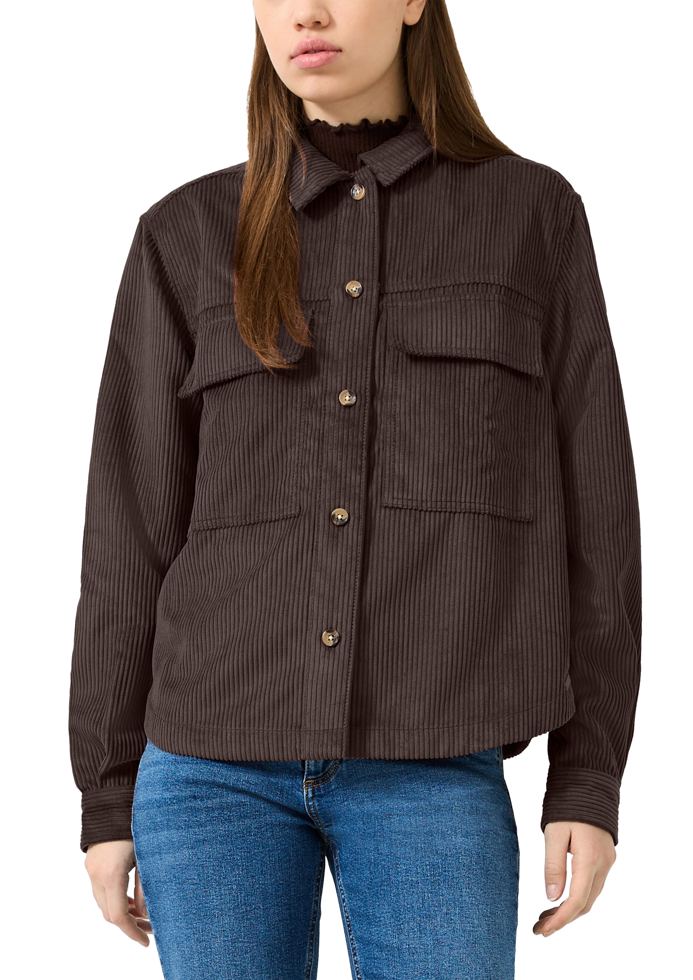 Image of QS Hemdbluse aus Cord, Overshirt mit Pattentaschen