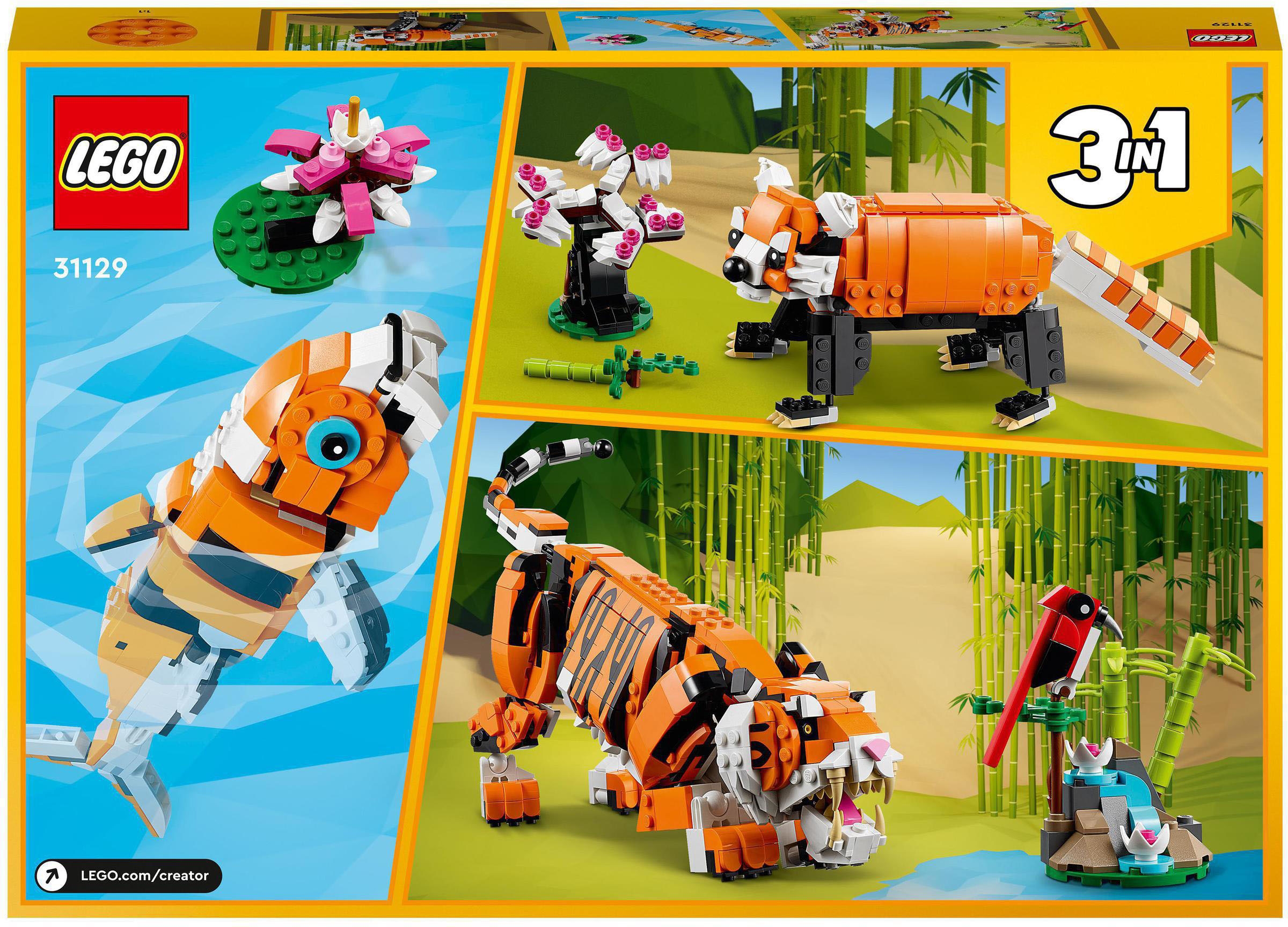 LEGO® Konstruktionsspielsteine »Majestätischer Tiger (31129), LEGO® Creator 3in1«, (755 St.)