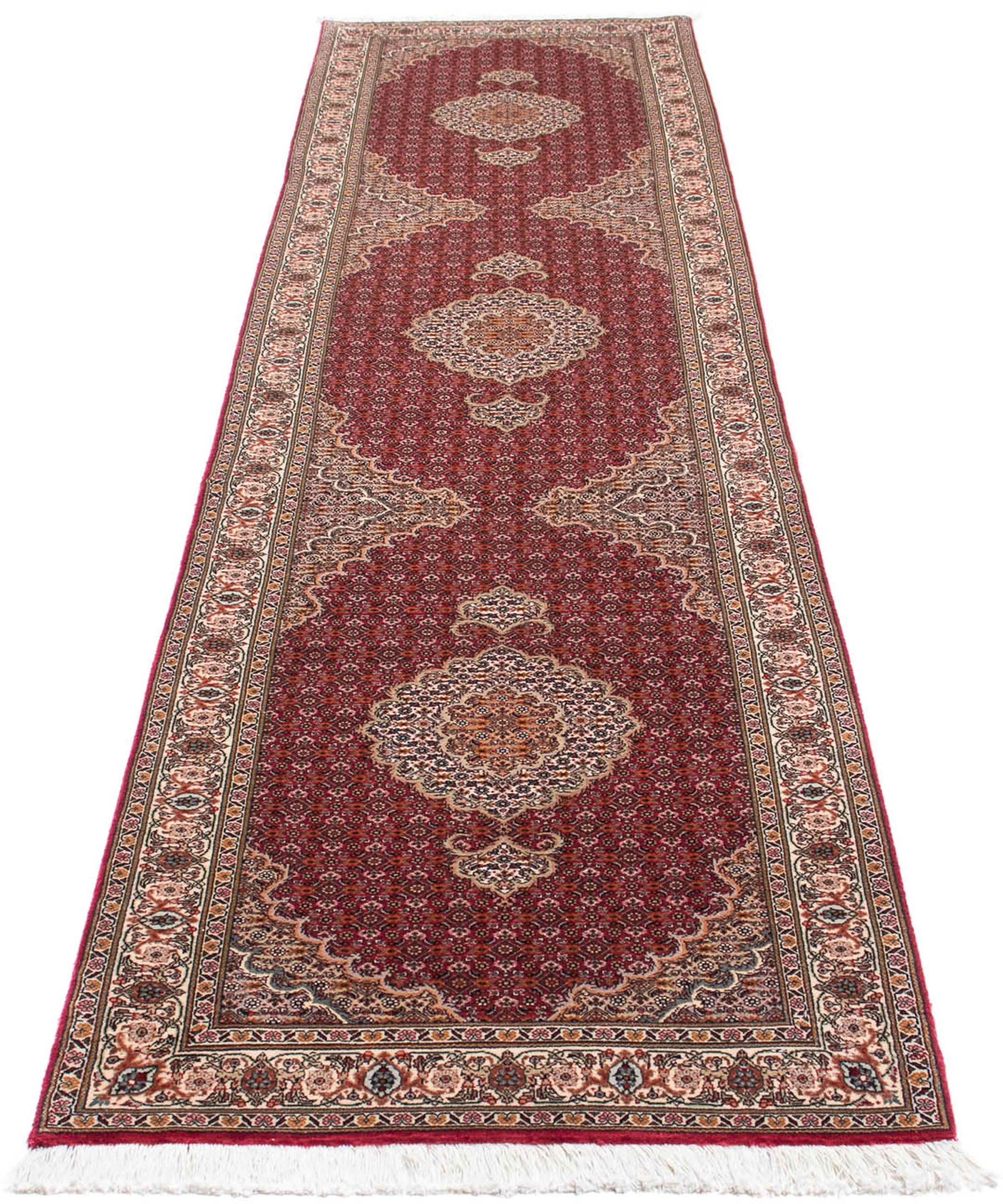 Image of morgenland Orientteppich »Perser - Täbriz - 351 x 83 cm - dunkelrot«, rechteckig, 10 mm Höhe, Wohnzimmer, Handgeknüpft, Einzelstück mit Zertifikat bei Ackermann Versand Schweiz