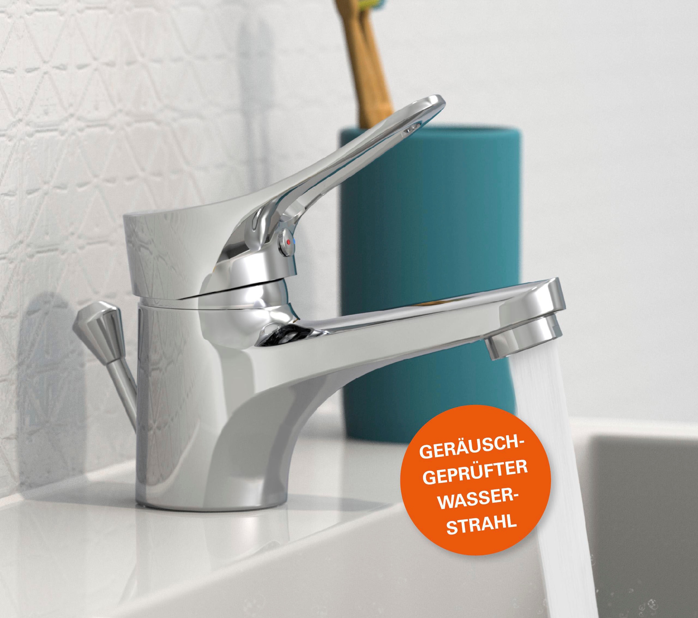 Eisl Robinet de lavabo »VERONA« avec tige de traction, robinet avec garniture d'évacuation, mitigeur, chrome