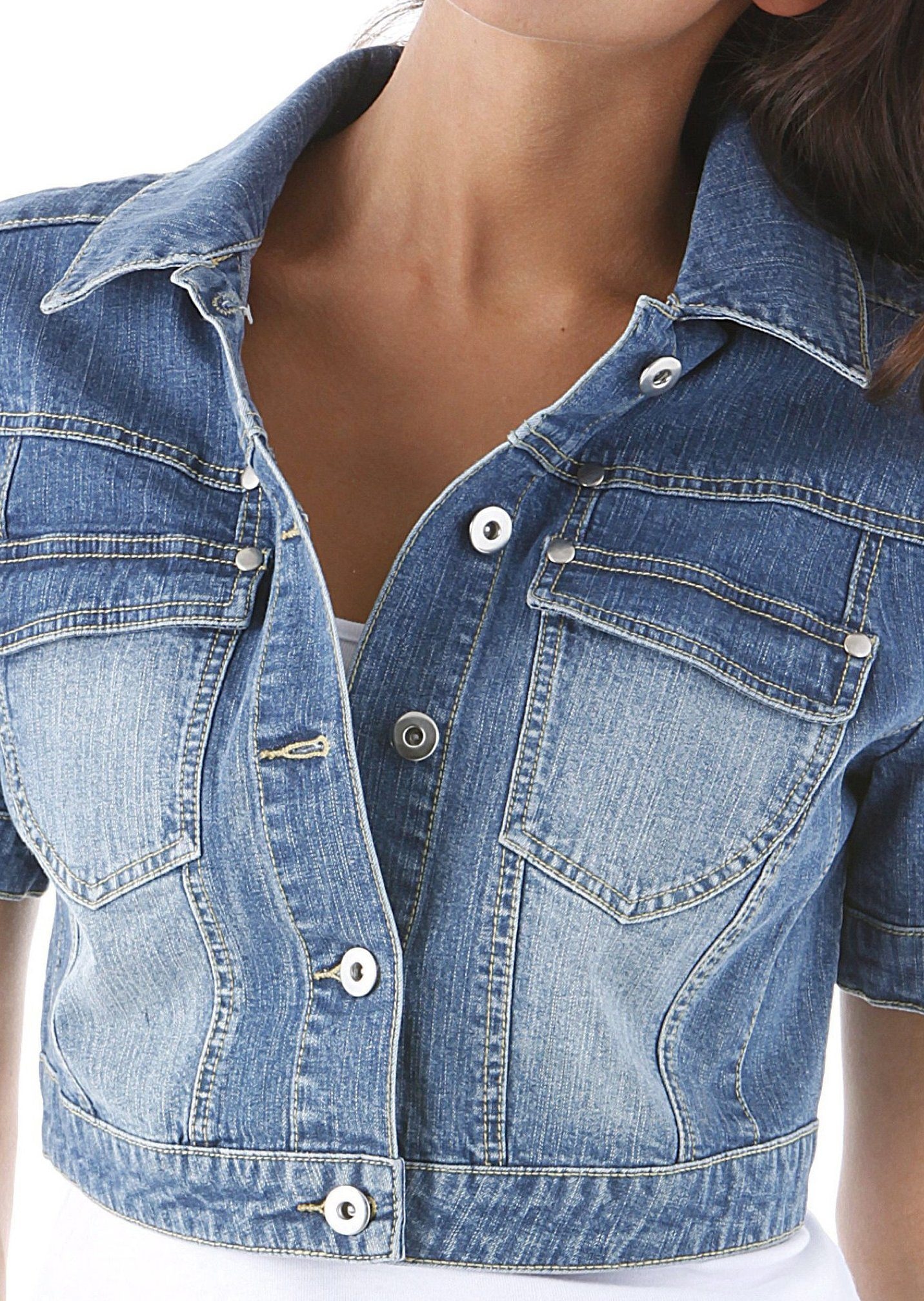 Jeansjacke, in Used-Washung