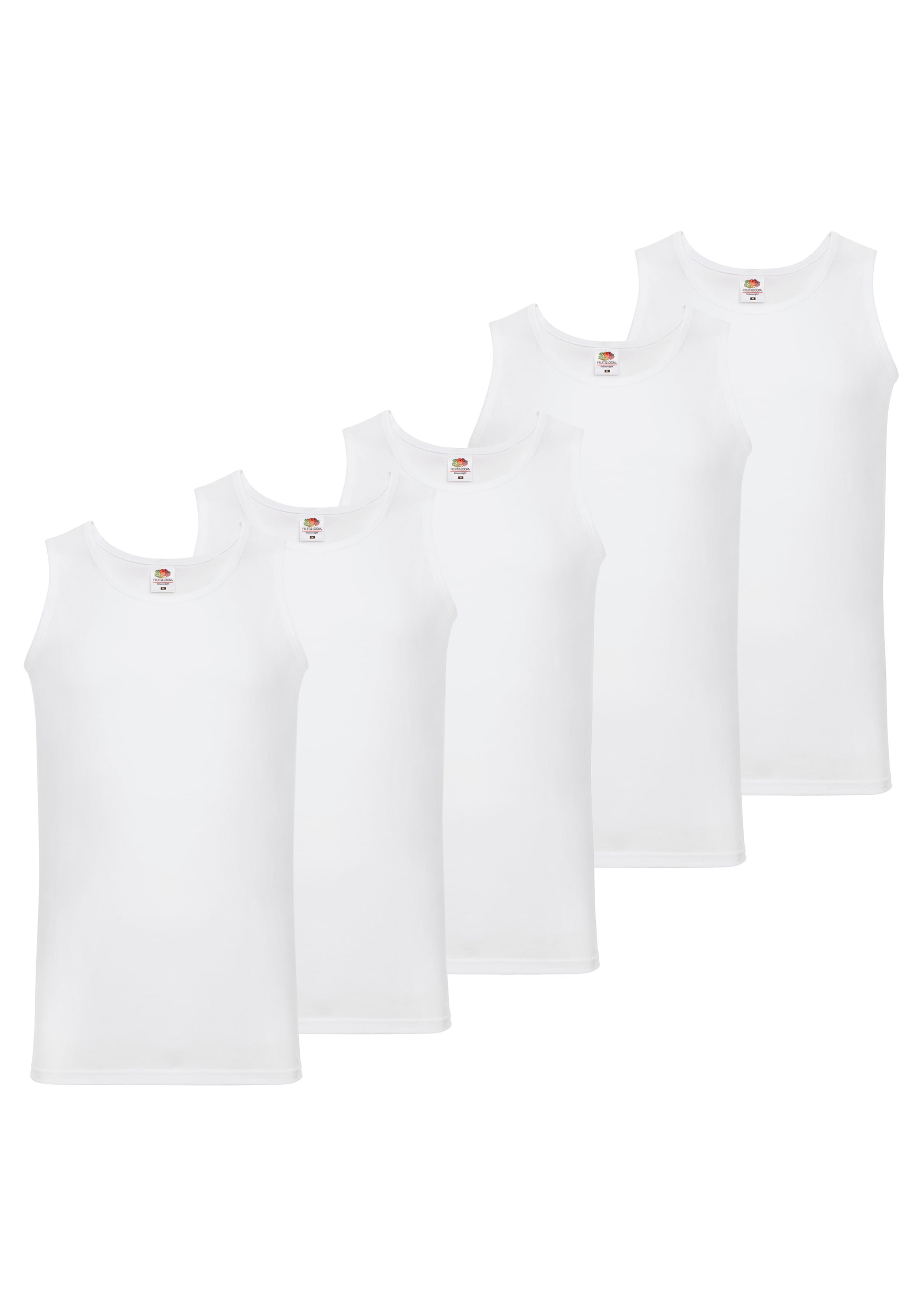 Image of Fruit of the Loom Tanktop Packung, 5 Stk. aus reiner Baumwolle, Rundhals