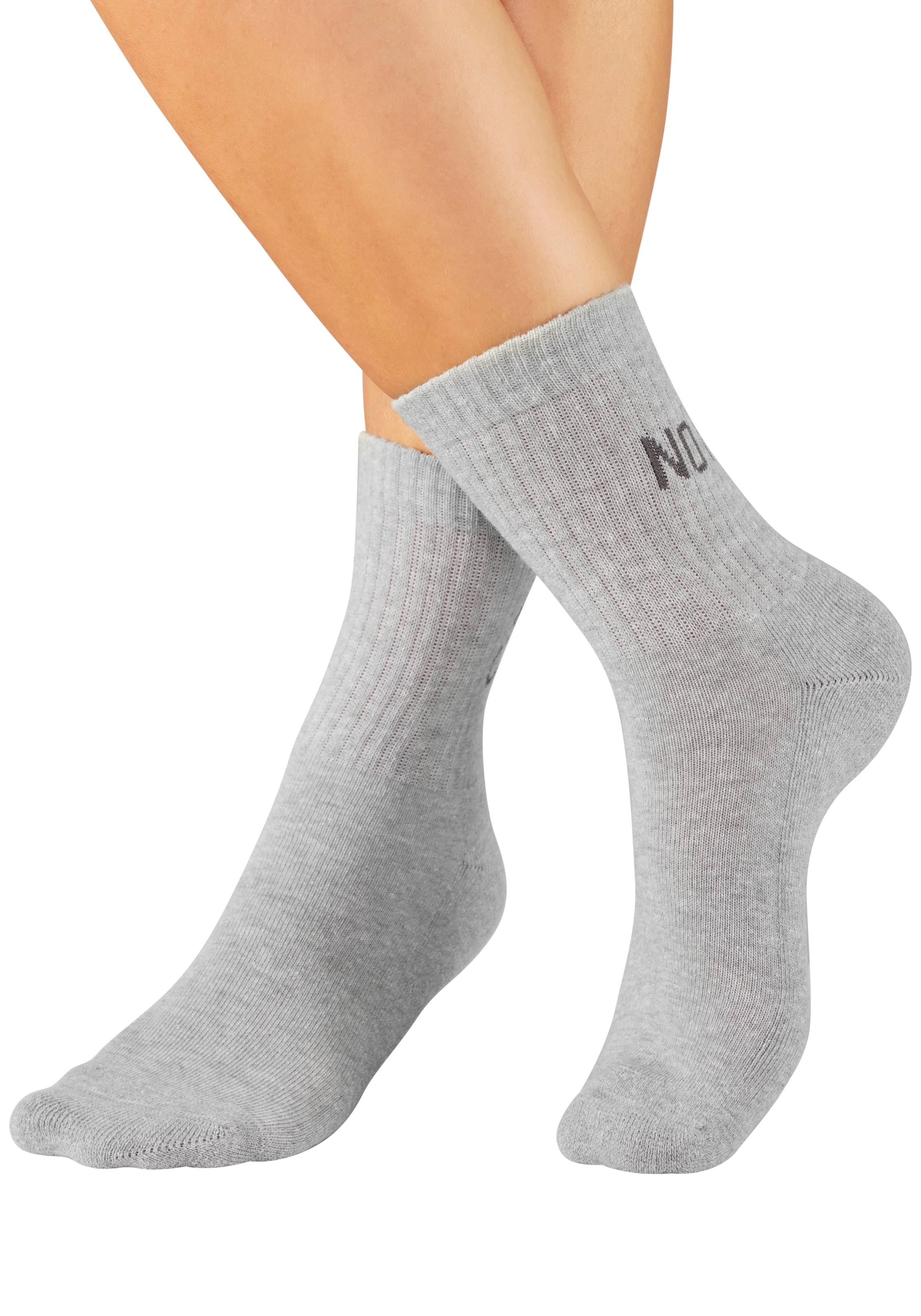 H.I.S Tennissocken »Damen Sportsocken daily socks« Packung, 7 Paar tlg. mit Fussfrottee und ansprechenden Schriftzügen