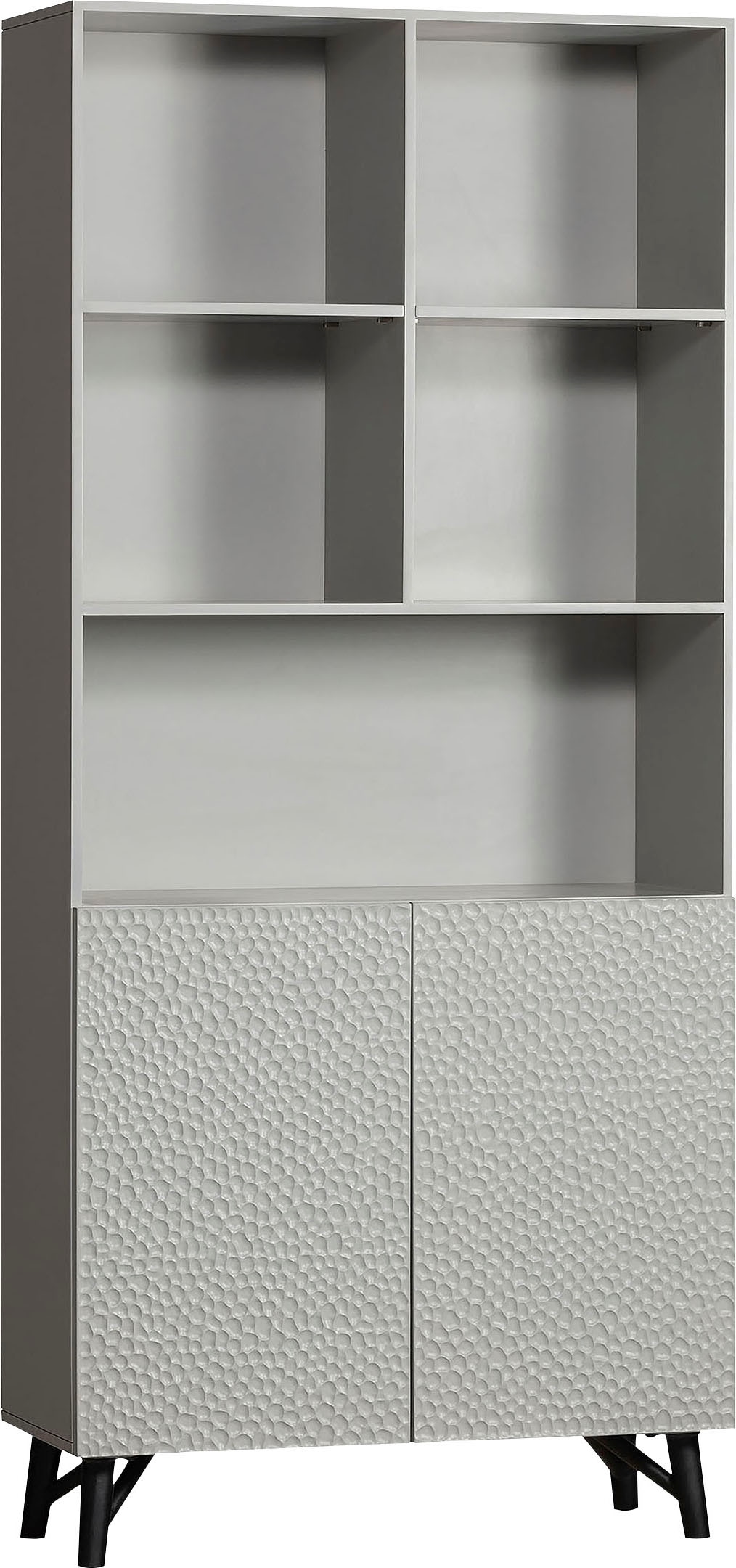 WOOOD Regal »Carve Standregal mit 2 Türen« mit offenen Fächern, 2 Türen, H 200 cm x B 90 cm