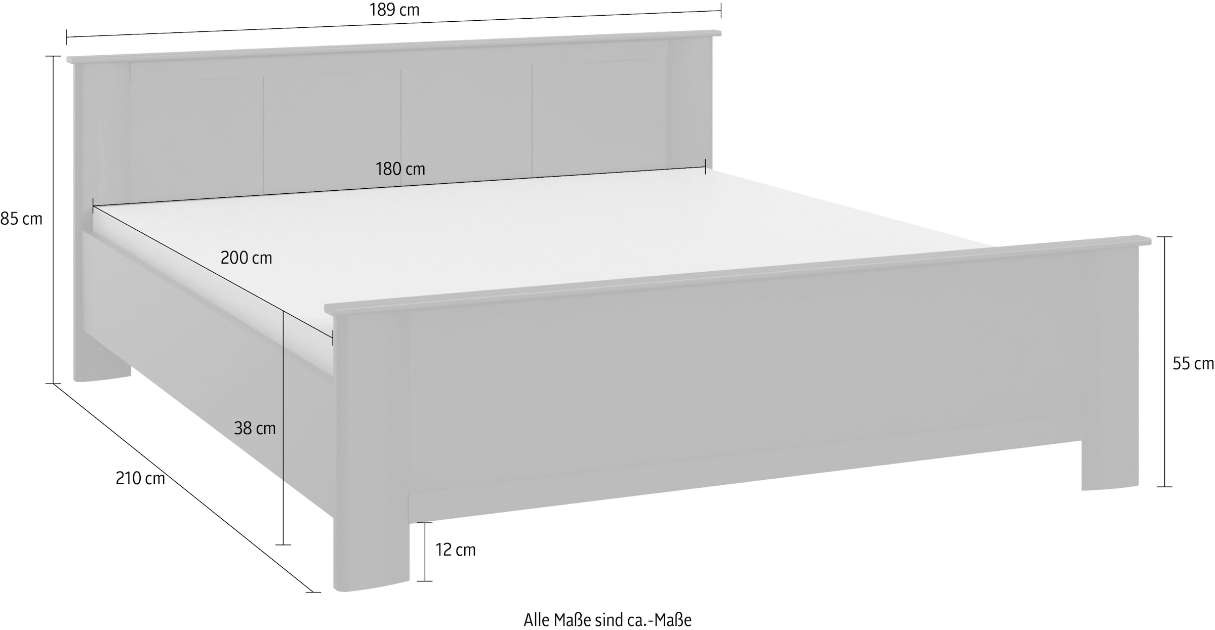 Wimex Bett »Chalet in verschiedenen Farben erhältlich« in den Breiten 100cm, 160cm & 180cm erhältlich