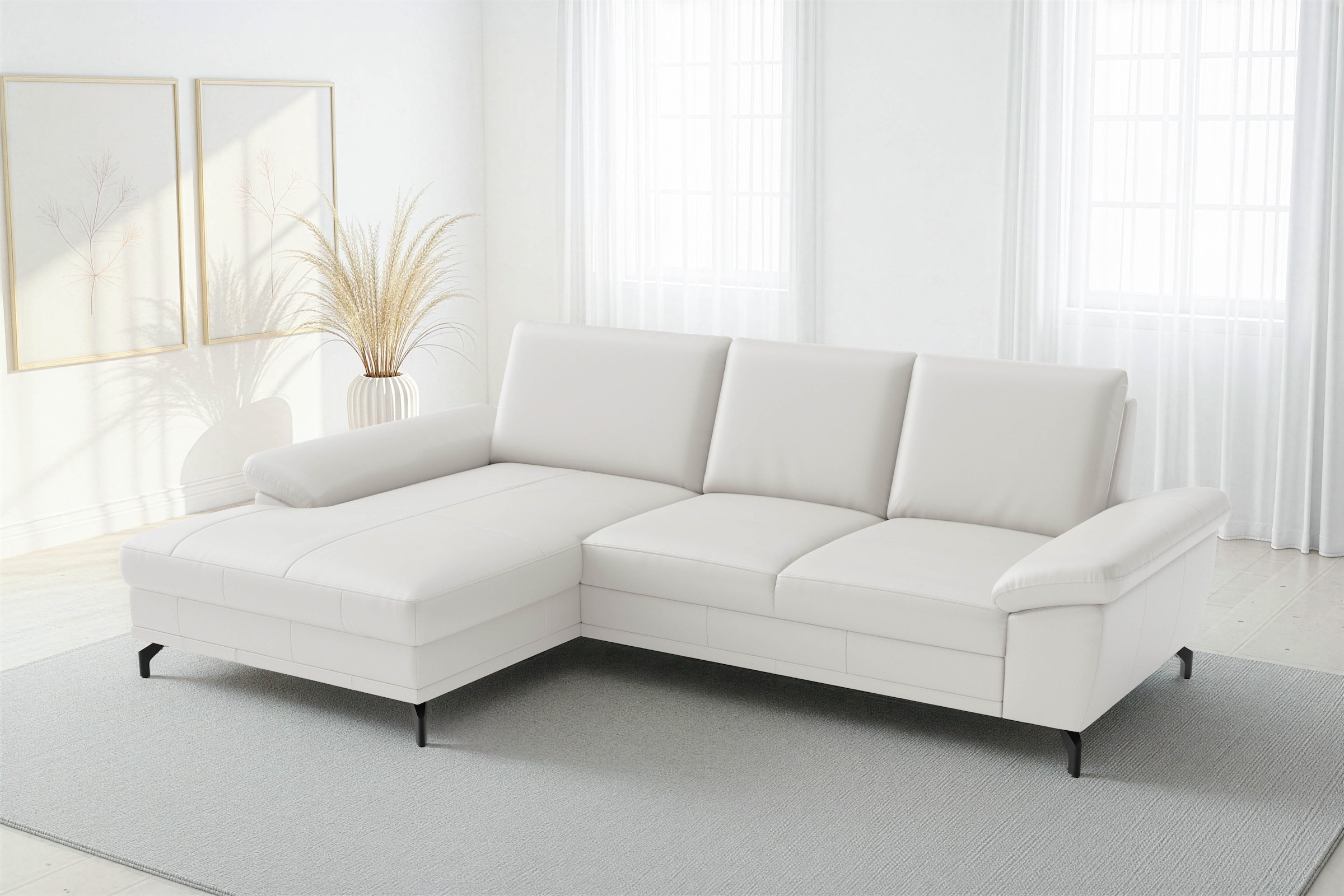 Image of sit&more Ecksofa "Chelsea L-Form, B: 264 cm, Armteil- & Sitztiefenverstellung, Leder" Couch optional mit Schlaffunktion und Bettkasten, Sitzhöhe 45 cm