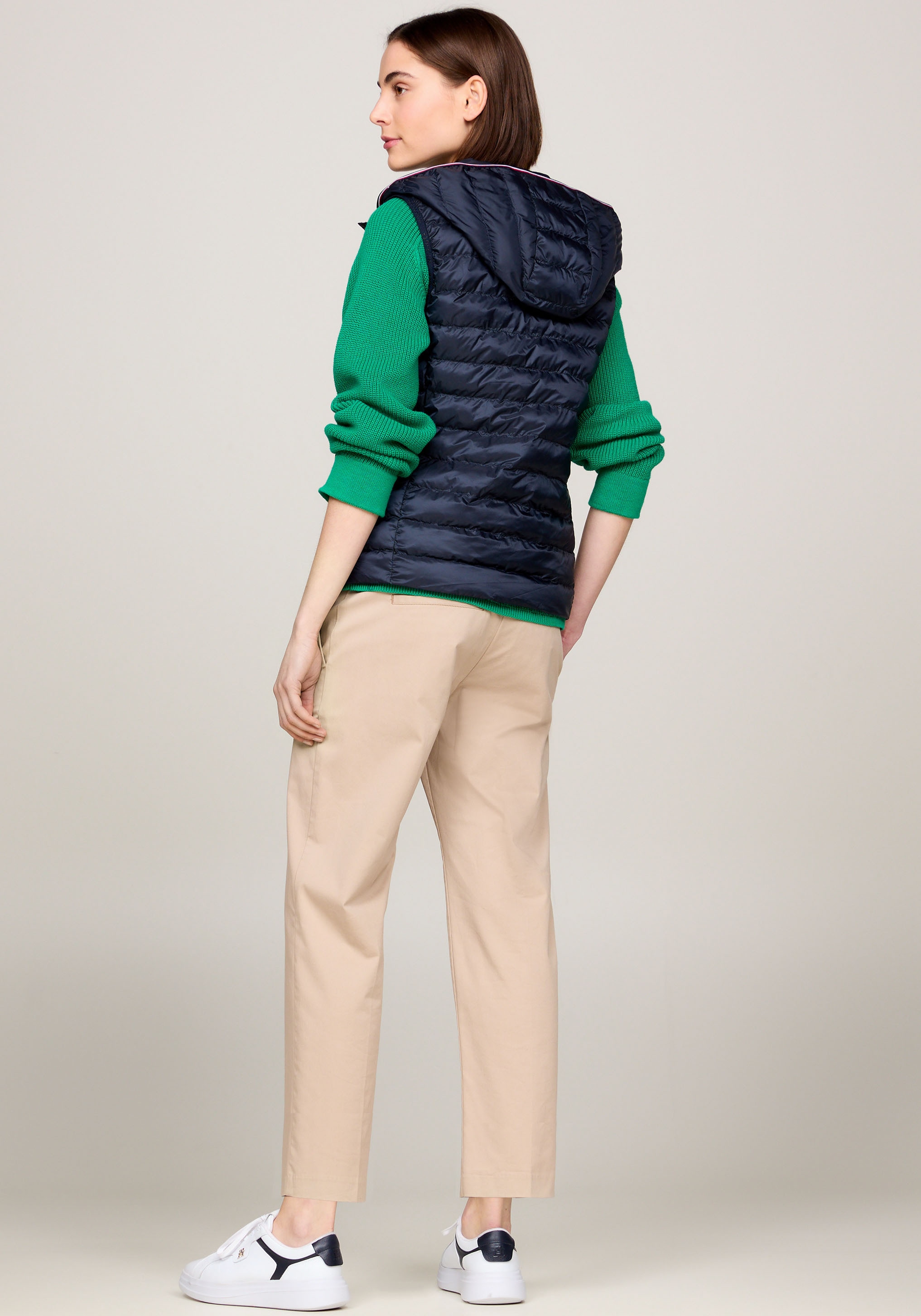 Tommy Hilfiger Steppweste »LW PADDED GLOBAL STRIPE VEST«, (Global Serie TH WOMEN), Reissverschlusstaschen