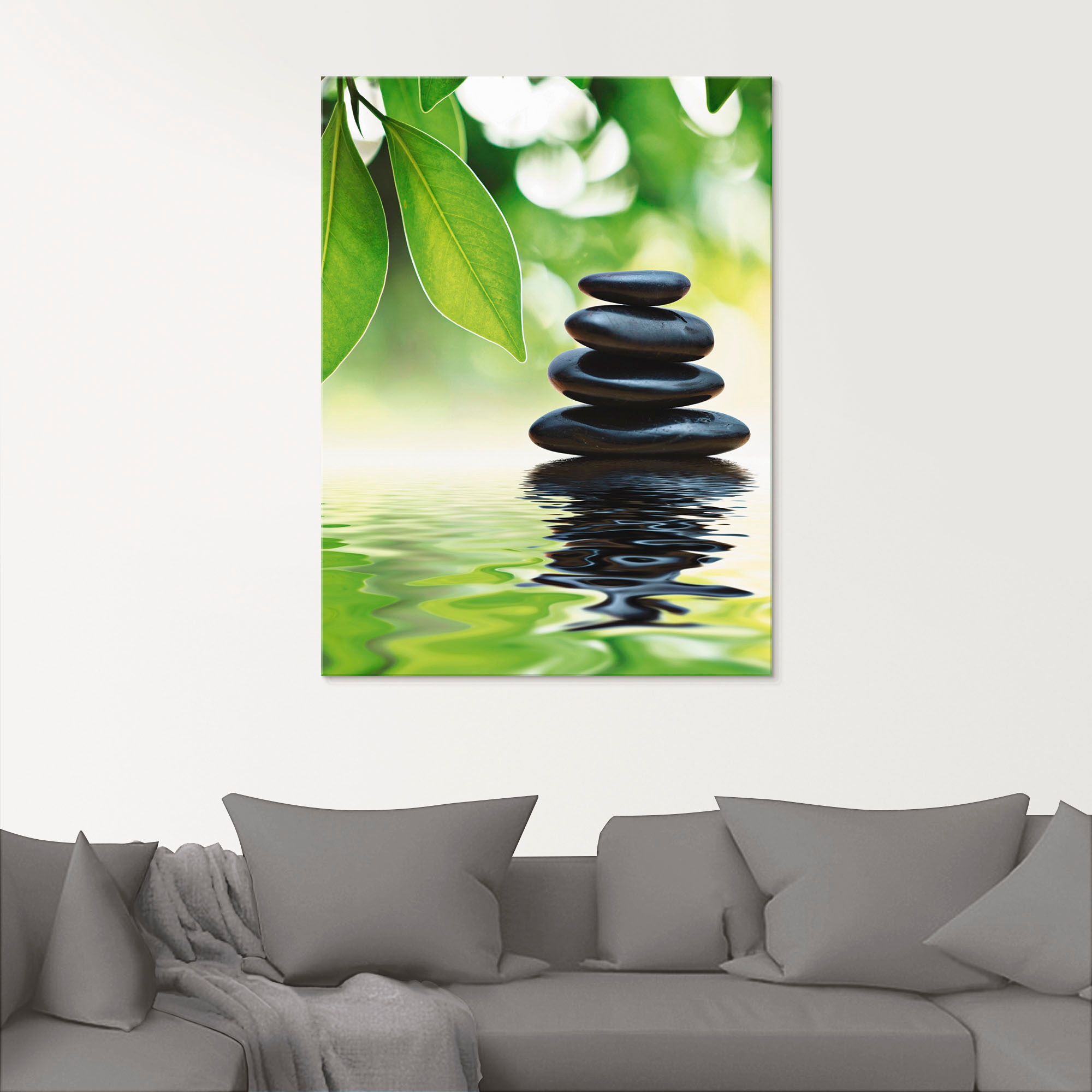 Artland Glasbild "Zen Steinpyramide auf Wasseroberfläche" Zen 1 Stk. tlg. in verschiedenen Grössen