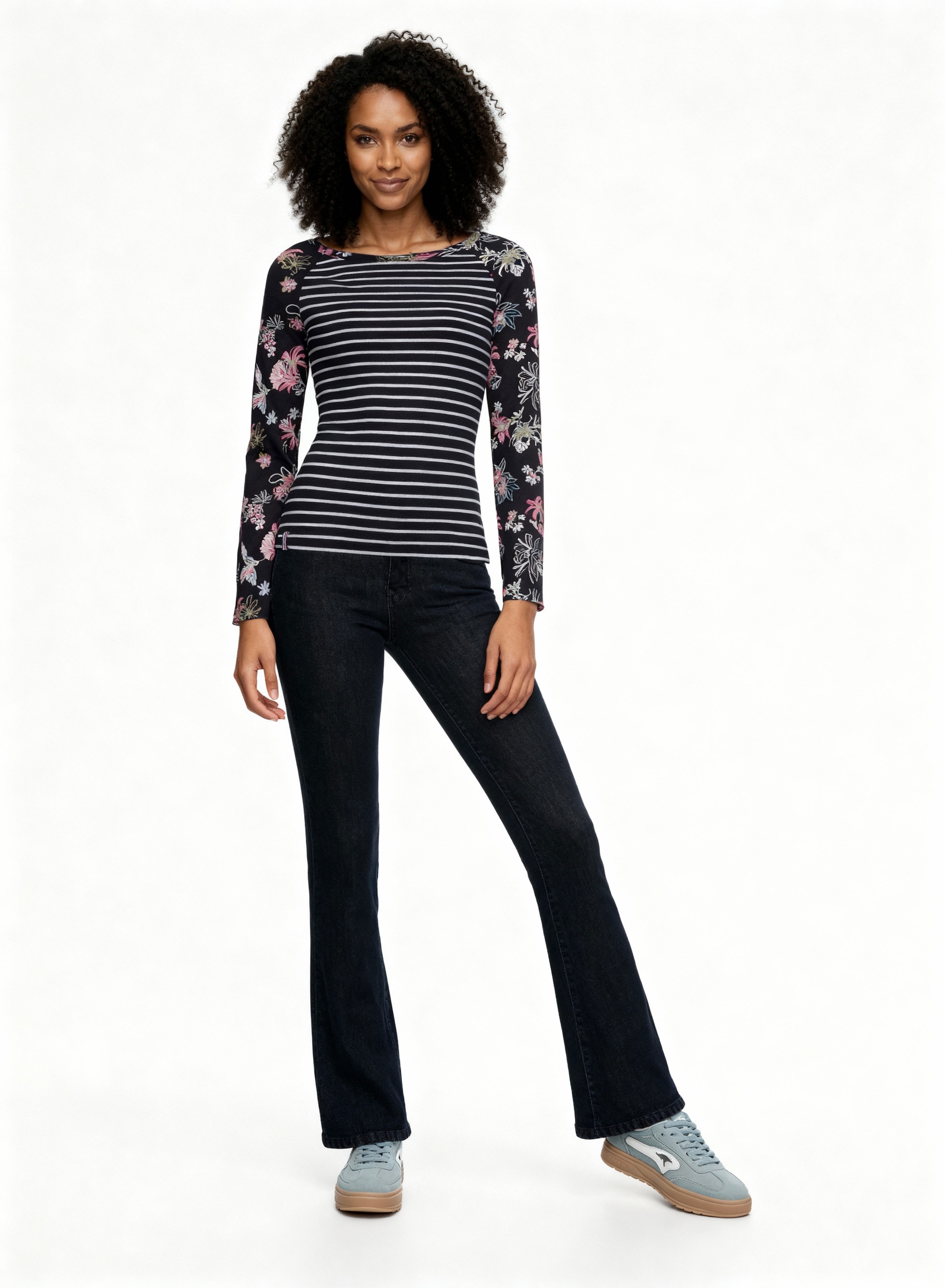 KangaROOS T-shirt à manches longues Langarm,  sehr figurbetont,  aus Baumwolle