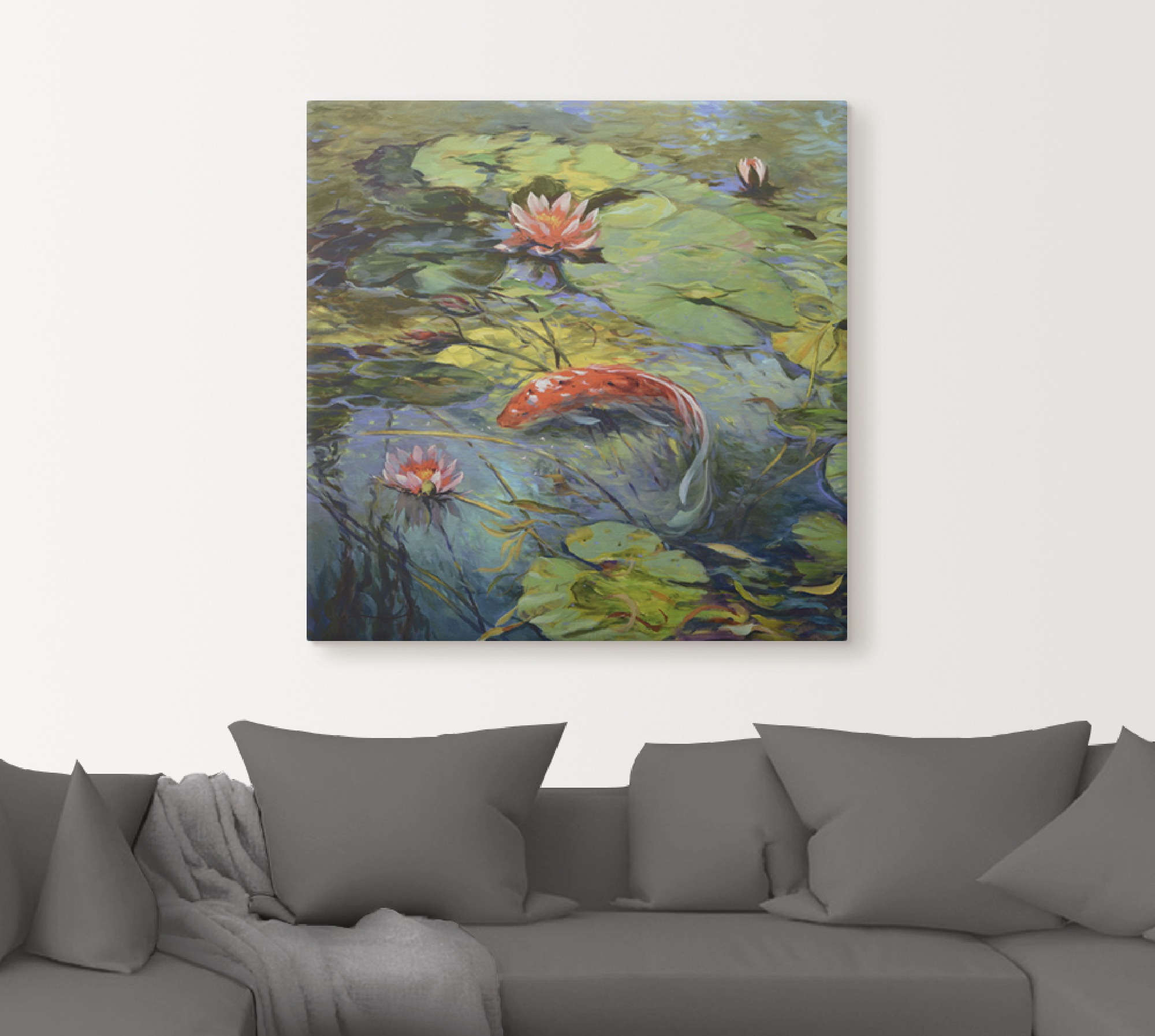 Artland Leinwandbild »Roter Koi« Wassertiere 1 Stk. tlg. auf Holzrahmen gespannt