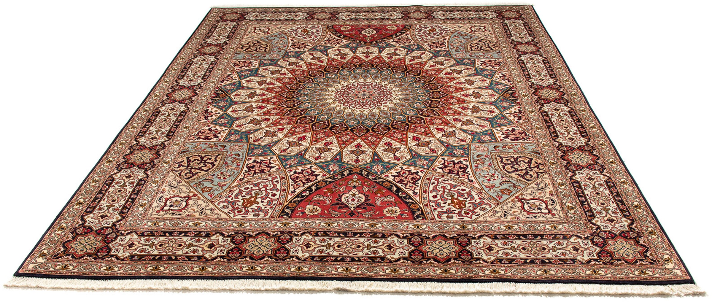 Image of morgenland Orientteppich »Perser - Täbriz - Royal - 254 x 204 cm - mehrfarbig«, rechteckig, 7 mm Höhe, Wohnzimmer, Handgeknüpft, Einzelstück mit Zertifikat bei Ackermann Versand Schweiz