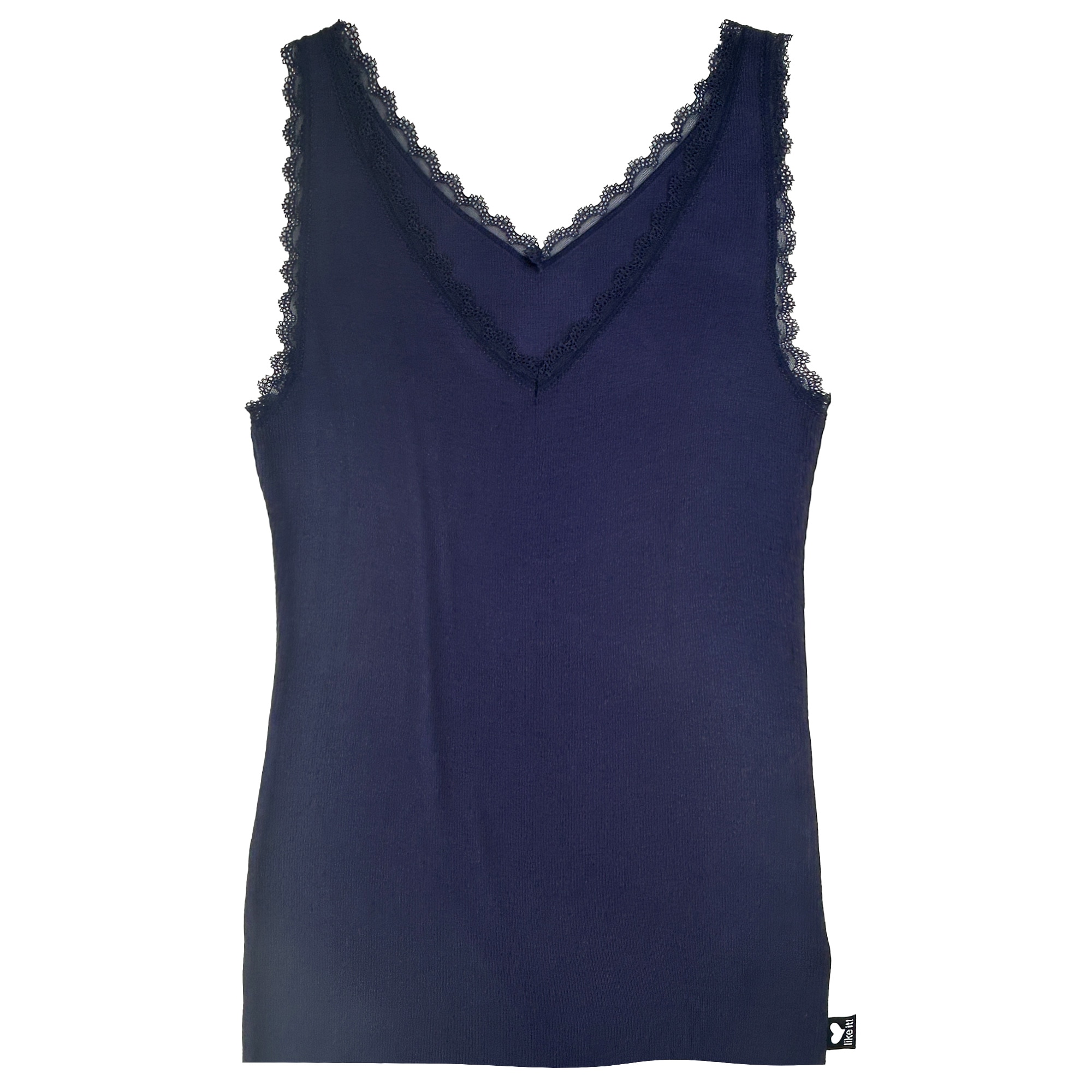 Image of like it Achseltop mit tiefem V-Ausschnitt mit Spitze