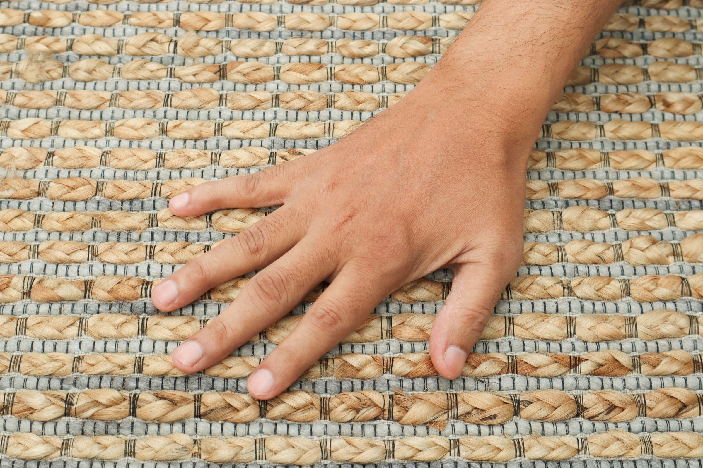 GOODproduct Teppich »Jerron, Jute-Mix, Flechtoptik« rechteckig 15 mm Höhe Scandi-Stil, Strukturgewebe, Wohnzimmer, Schlafzimmer, Esszimmer