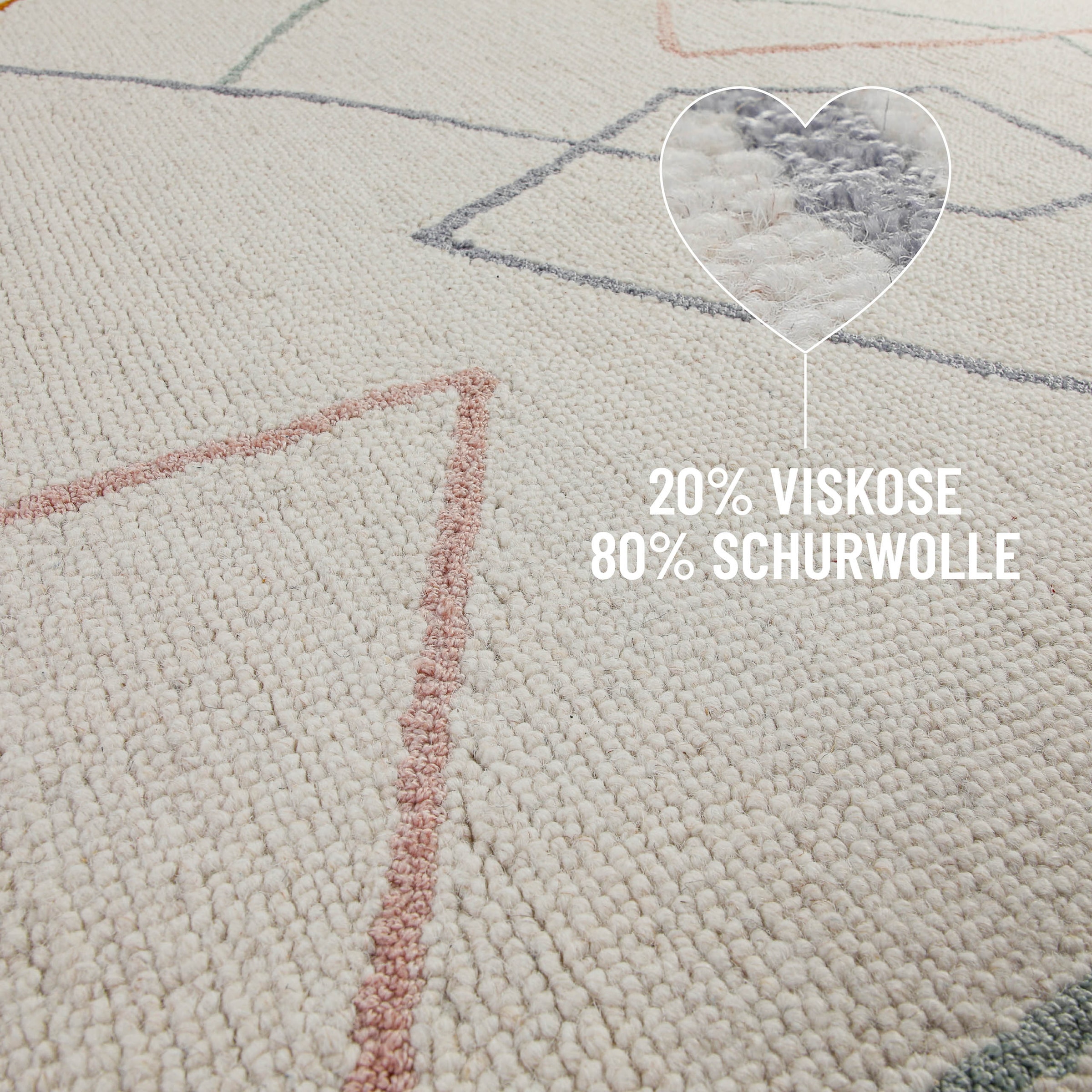 Wecon home Teppich »Nox« rund 6 mm Höhe Wollteppich, abstrakt, hochwertig, handgetuftet, robust, modern