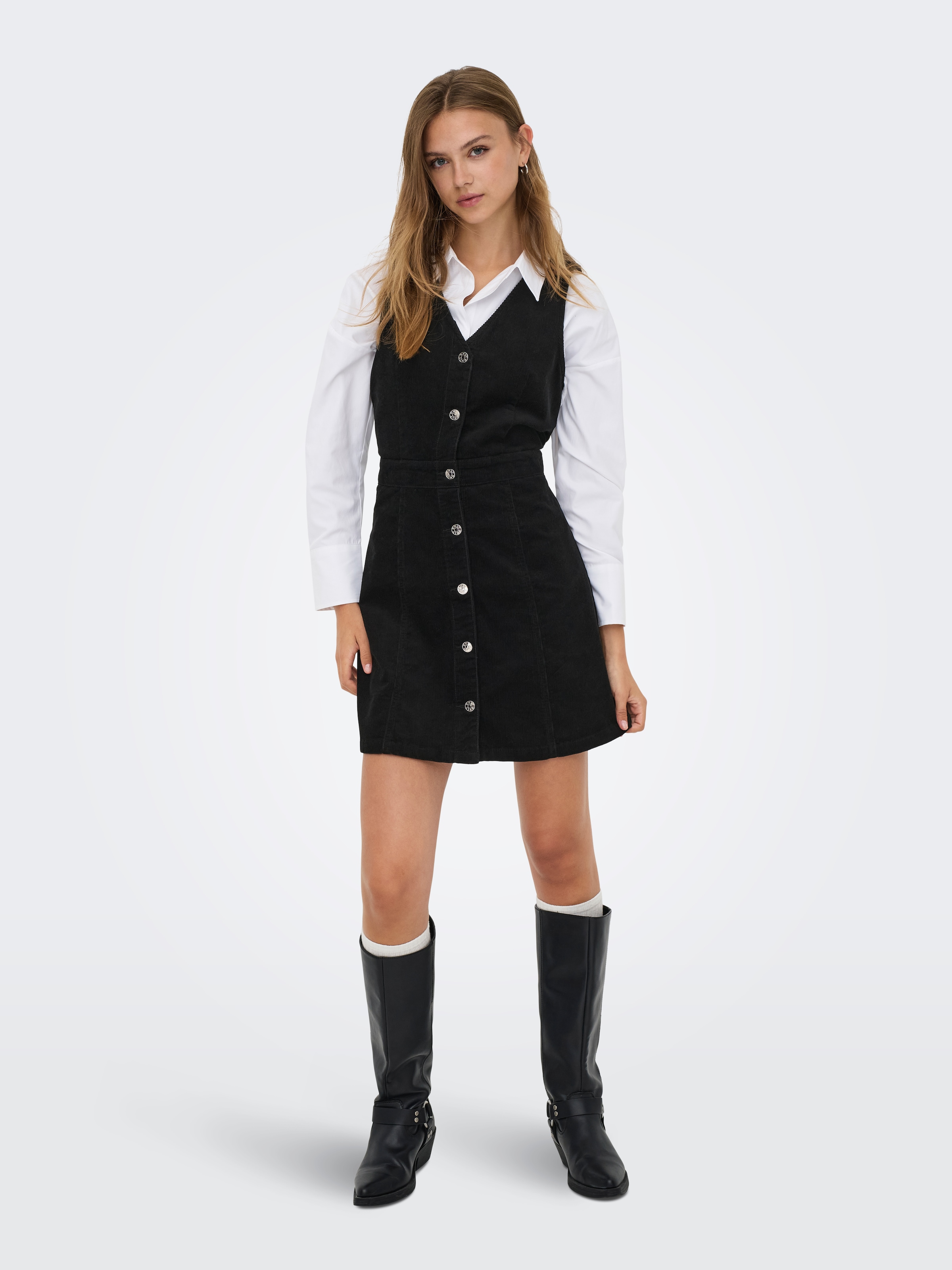 ONLY Cordkleid »ONLMOXIE S/L BUT CORD DRESS CC PNT« Baumwolle, regular fit