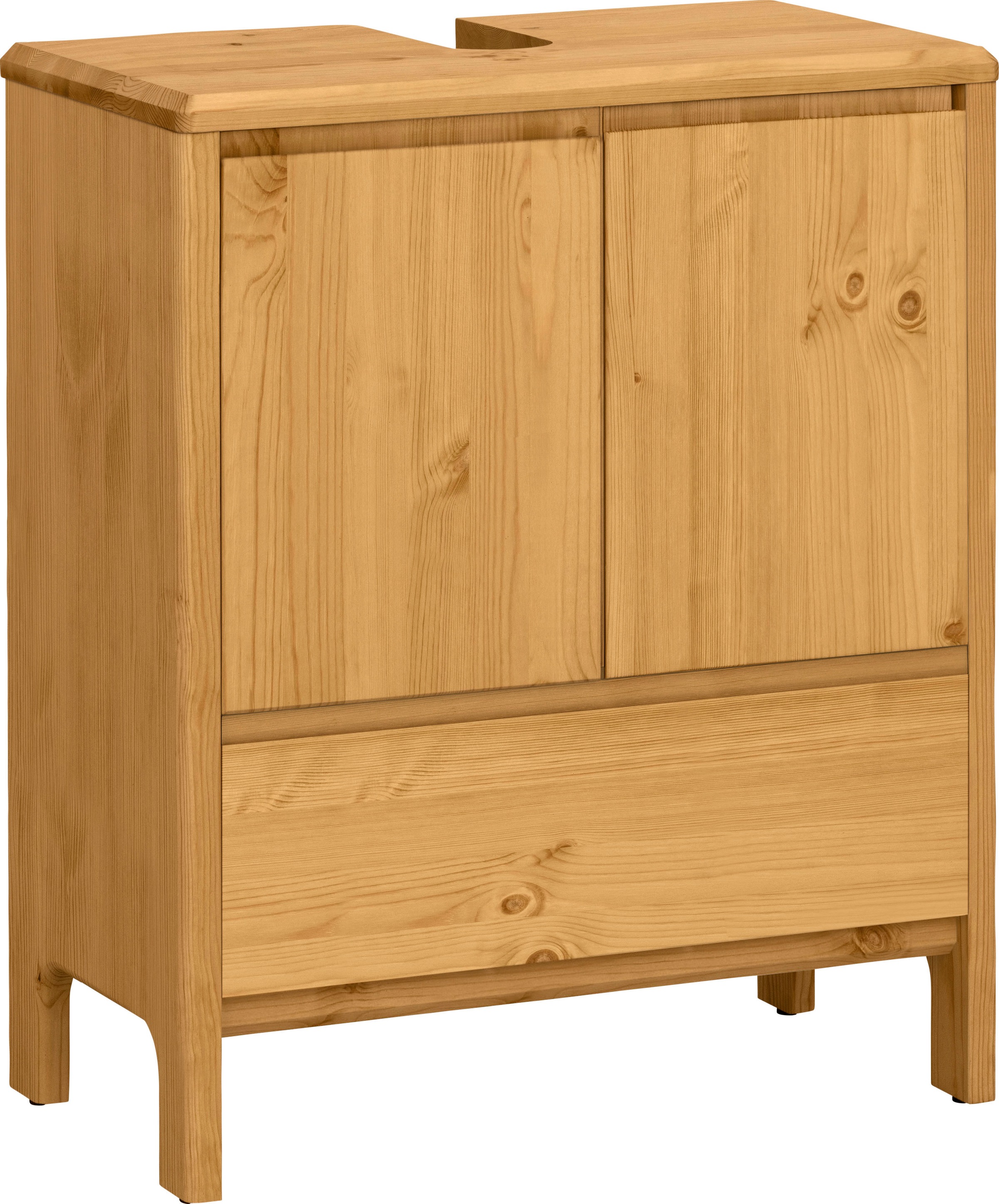 Image of GOODproduct Waschbeckenunterschrank »Jorrick«, Breite 60 cm, Massivholz Kiefer mit Bio Öl/Wachs behandelt, Siphonausschnitt bei Ackermann Versand Schweiz