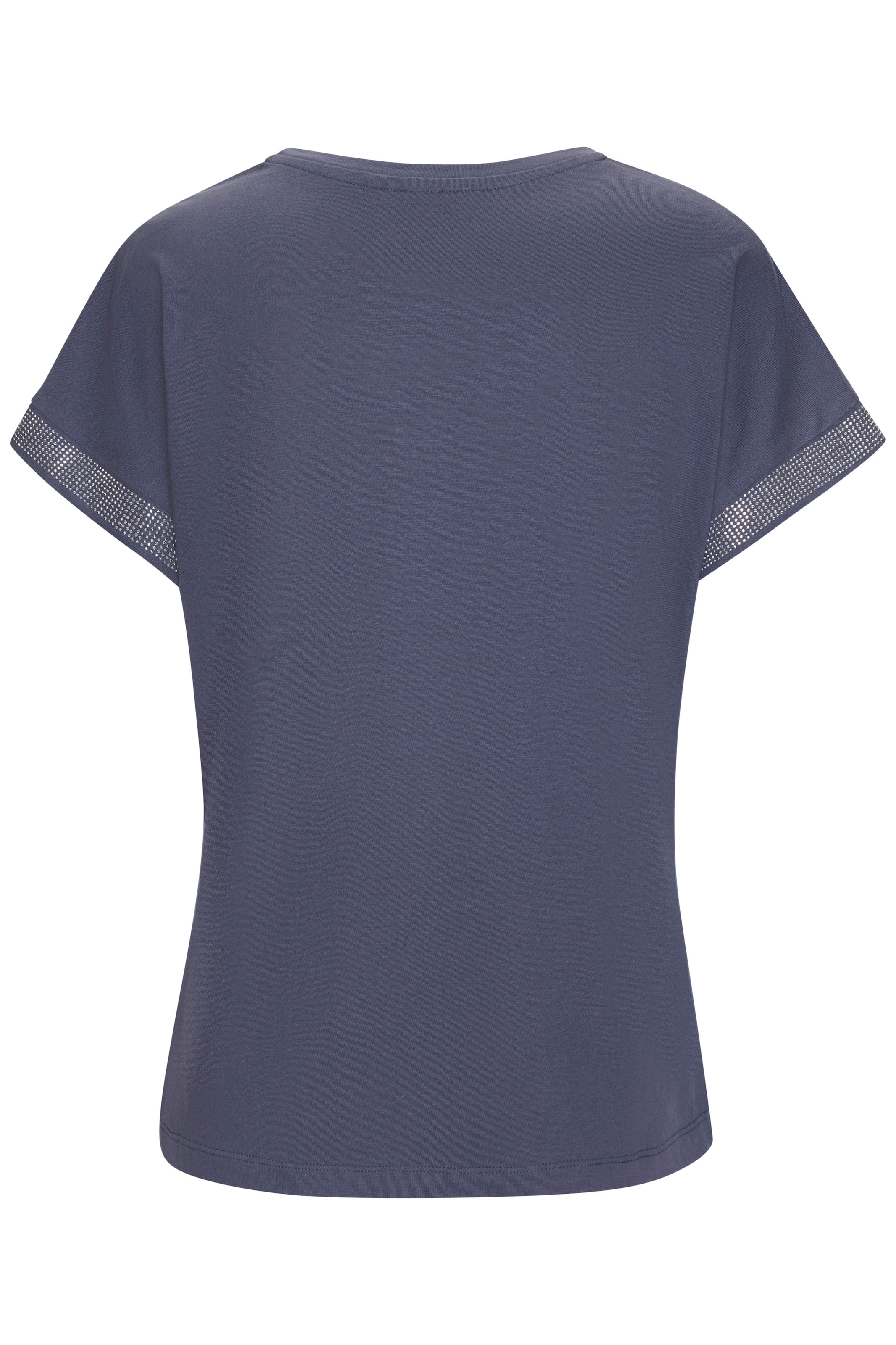 LASCANA Kurzarmshirt »mit glitzernem Strass-Design am Arm«, aus weicher Baumwoll-Qualität