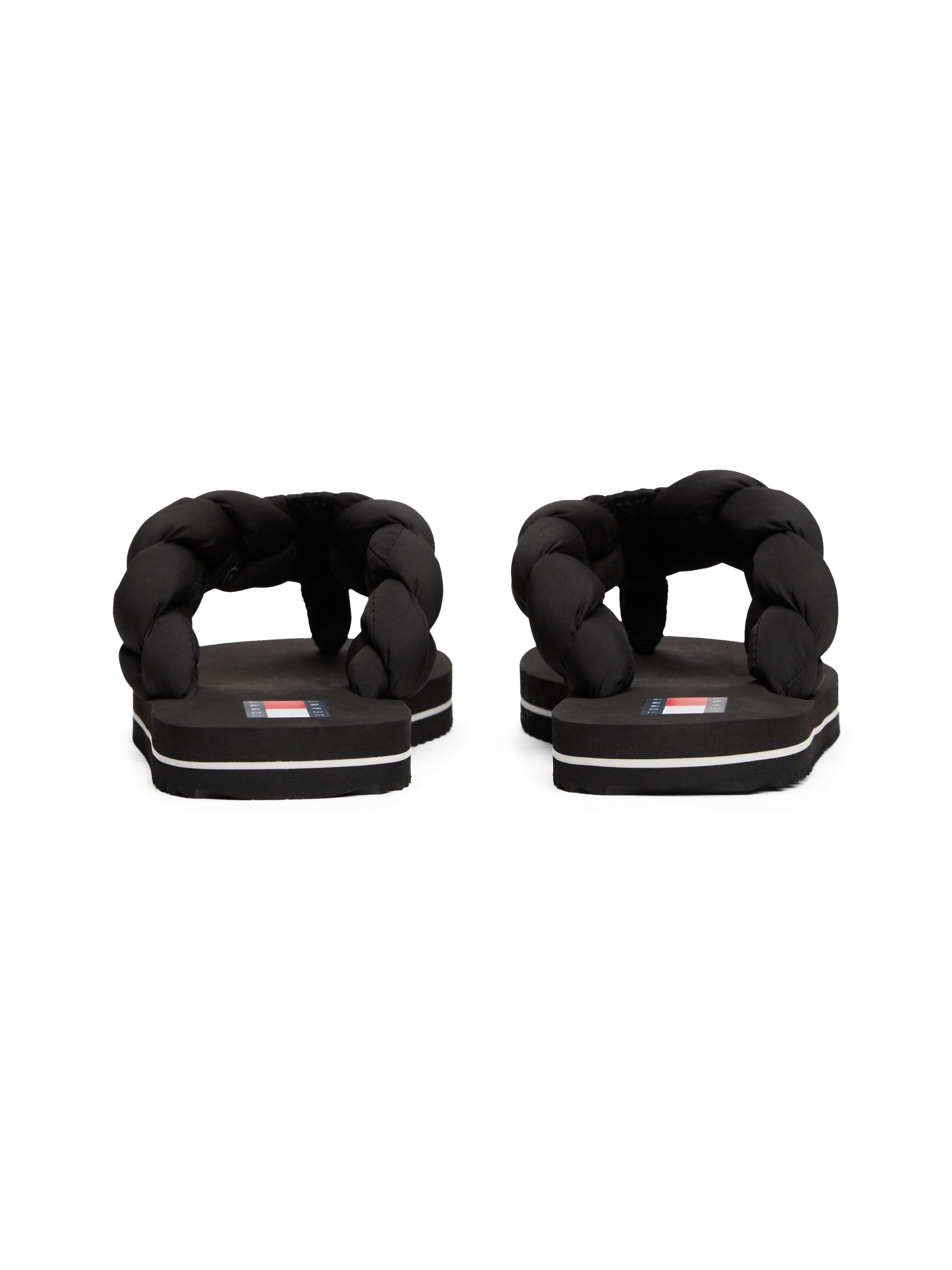 Tommy Jeans Zehentrenner »BRAIDED THONG BEACH SANDAL«  , Dianette, Sommerschuh mit geflochtener, wattierter Bandage