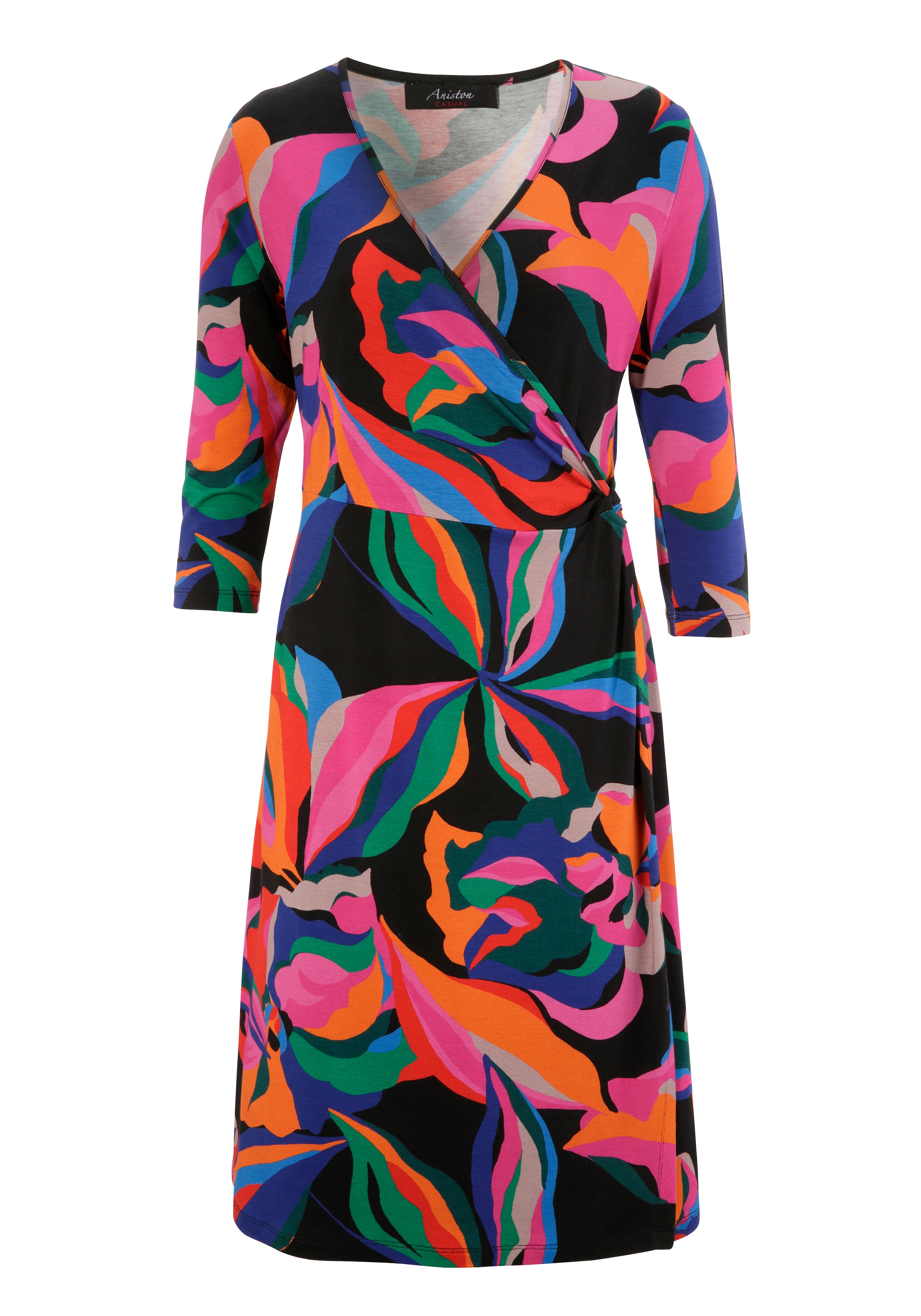 ♕ Aniston CASUAL Jerseykleid, in Wickeloptik mit Schlitz bis zum  Taillenknoten versandkostenfrei kaufen | Jerseykleider