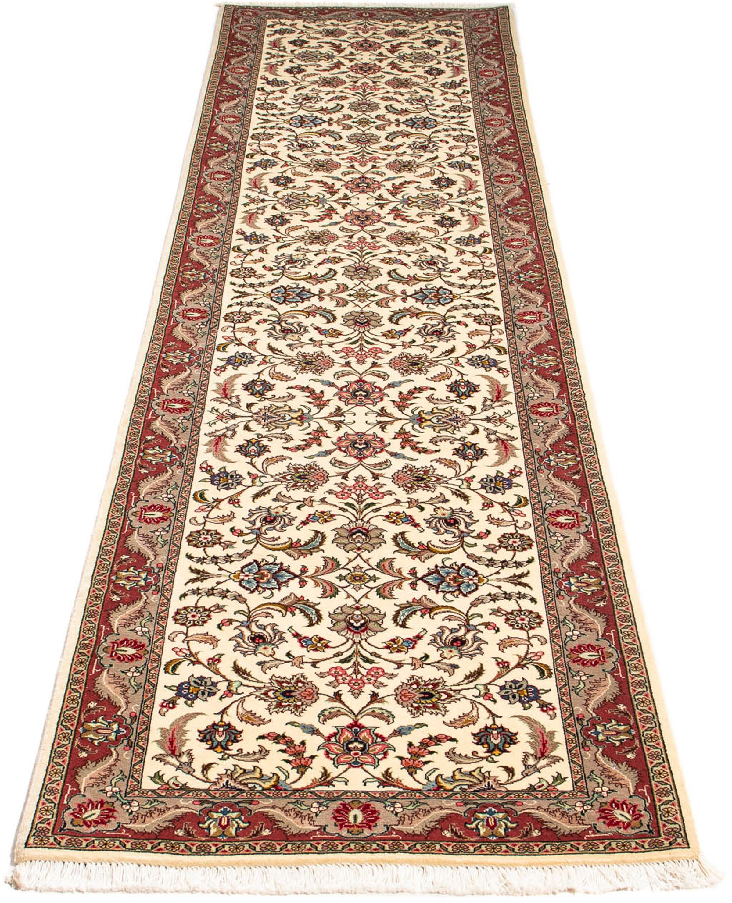Image of morgenland Orientteppich »Perser - Täbriz - Royal - 298 x 72 cm - beige«, rechteckig, 7 mm Höhe, Wohnzimmer, Handgeknüpft, Einzelstück mit Zertifikat bei Ackermann Versand Schweiz