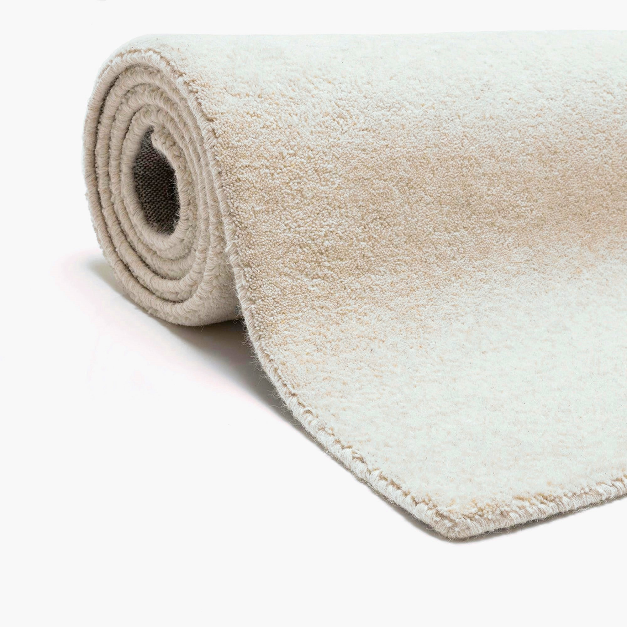 GOODproduct Wollteppich »Gabbo Natur, Handgefertigt, Teppich, reine Wolle, meliert« rechteckig 14 mm Höhe reine Wolle, Uni, Wohnzimmer, Schlafzimmer, Esszimmer