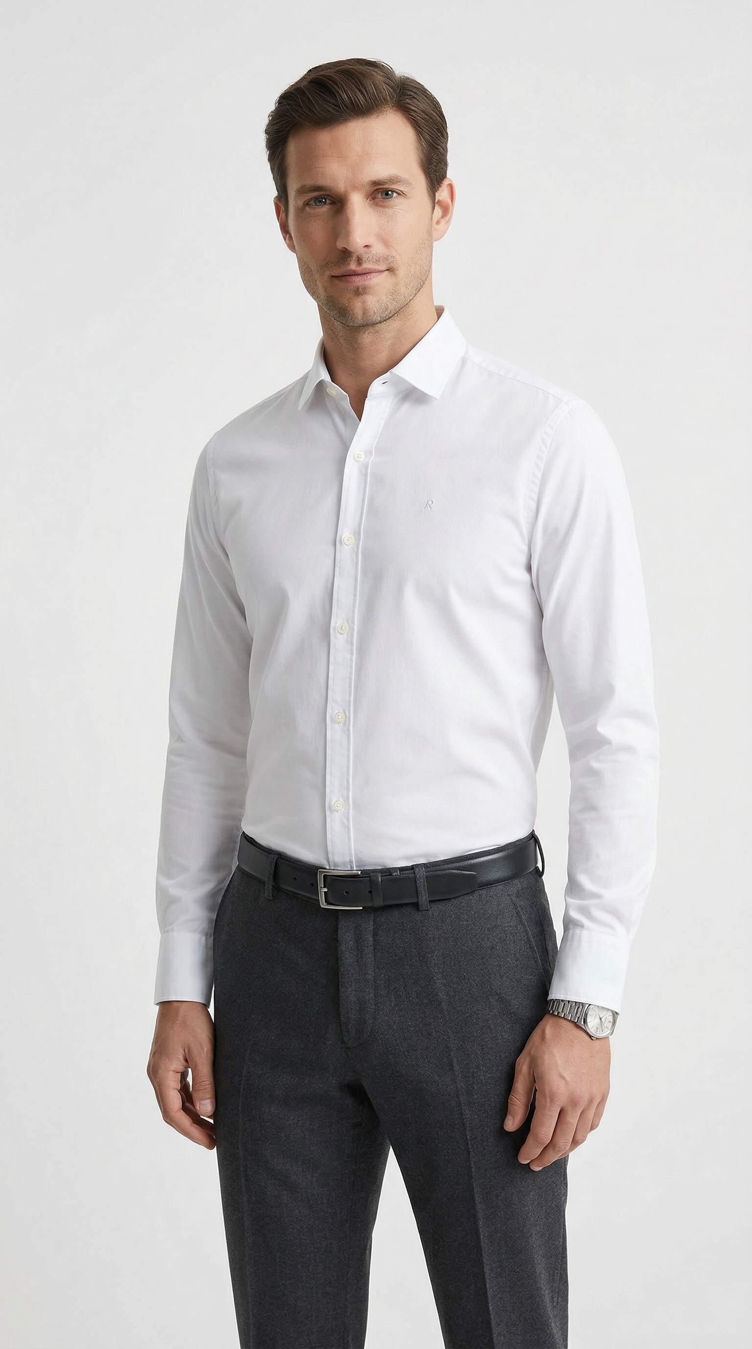 Replay Chemise à manches longues avec col Kent, coupe slim