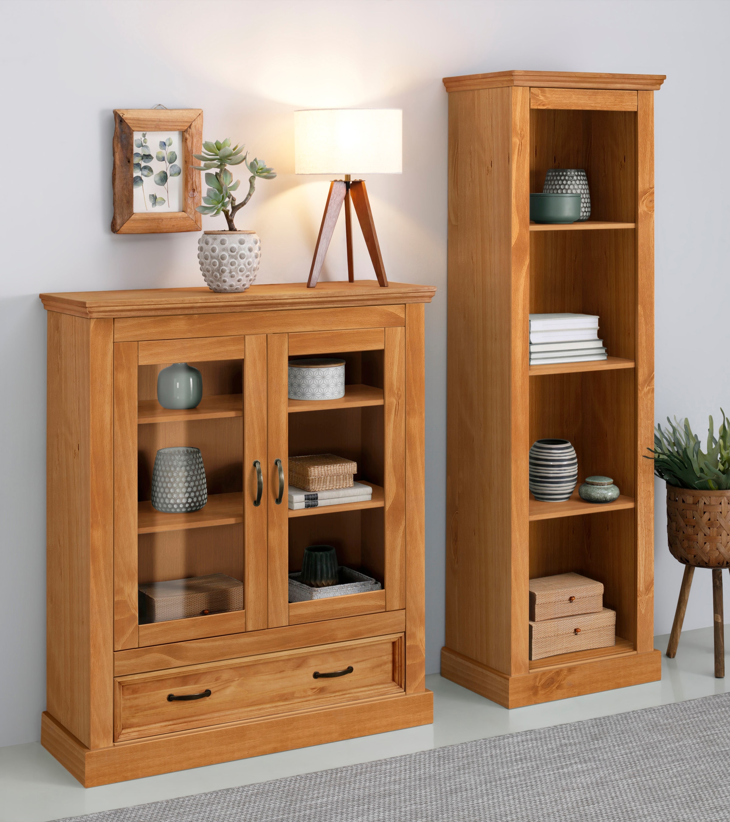 GOODproduct Stauraumregal »Selma« 1 Stk. tlg. Kiefernholz, feste und verstellbare Böden, Breite 55 cm, Höhe 180 cm