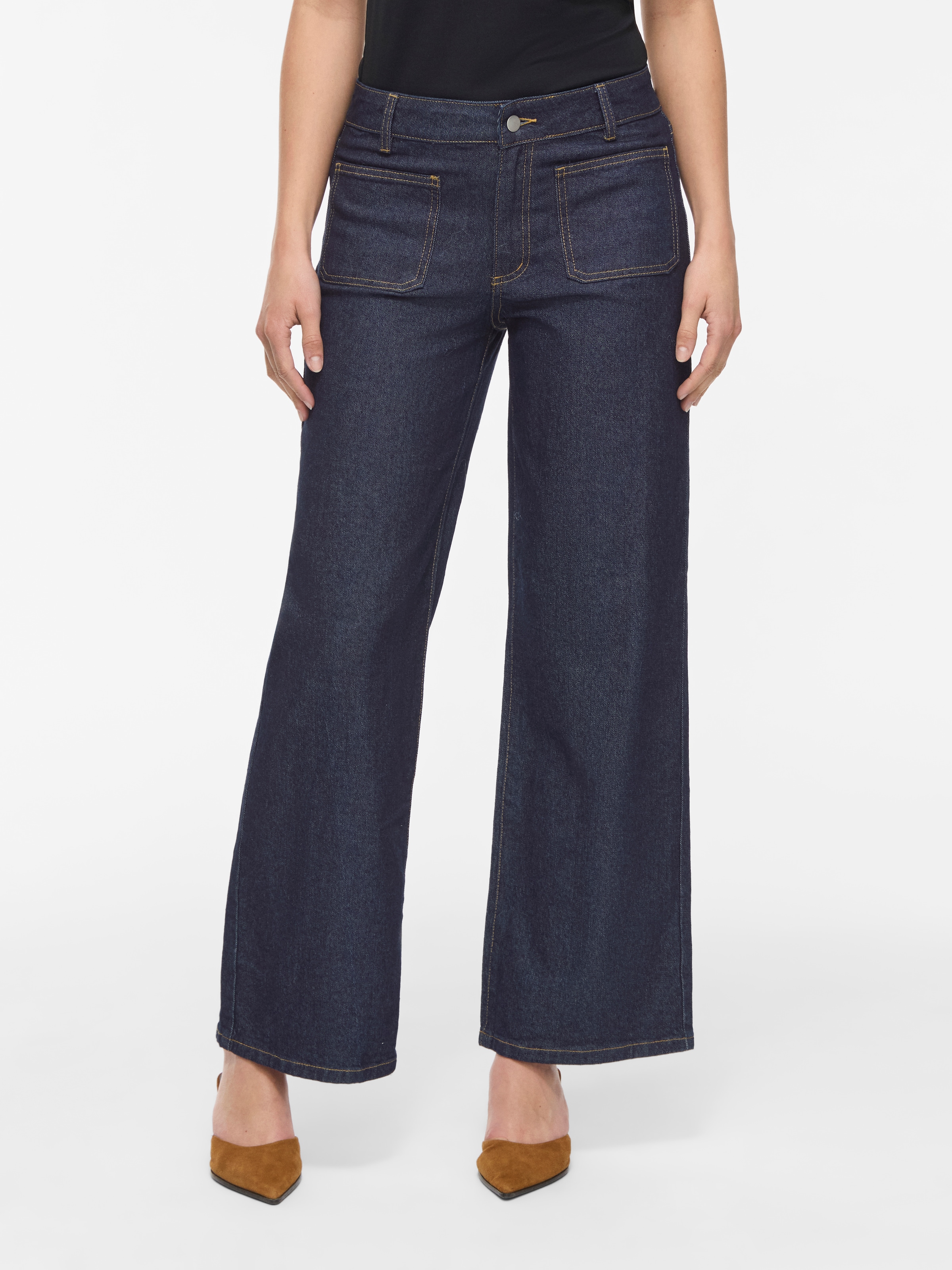 Image of Vila Weite Jeans "VIFLORIE RIO RW WIDE POCKET JEANS - NOOS" Baumwollmischung, regular fit
