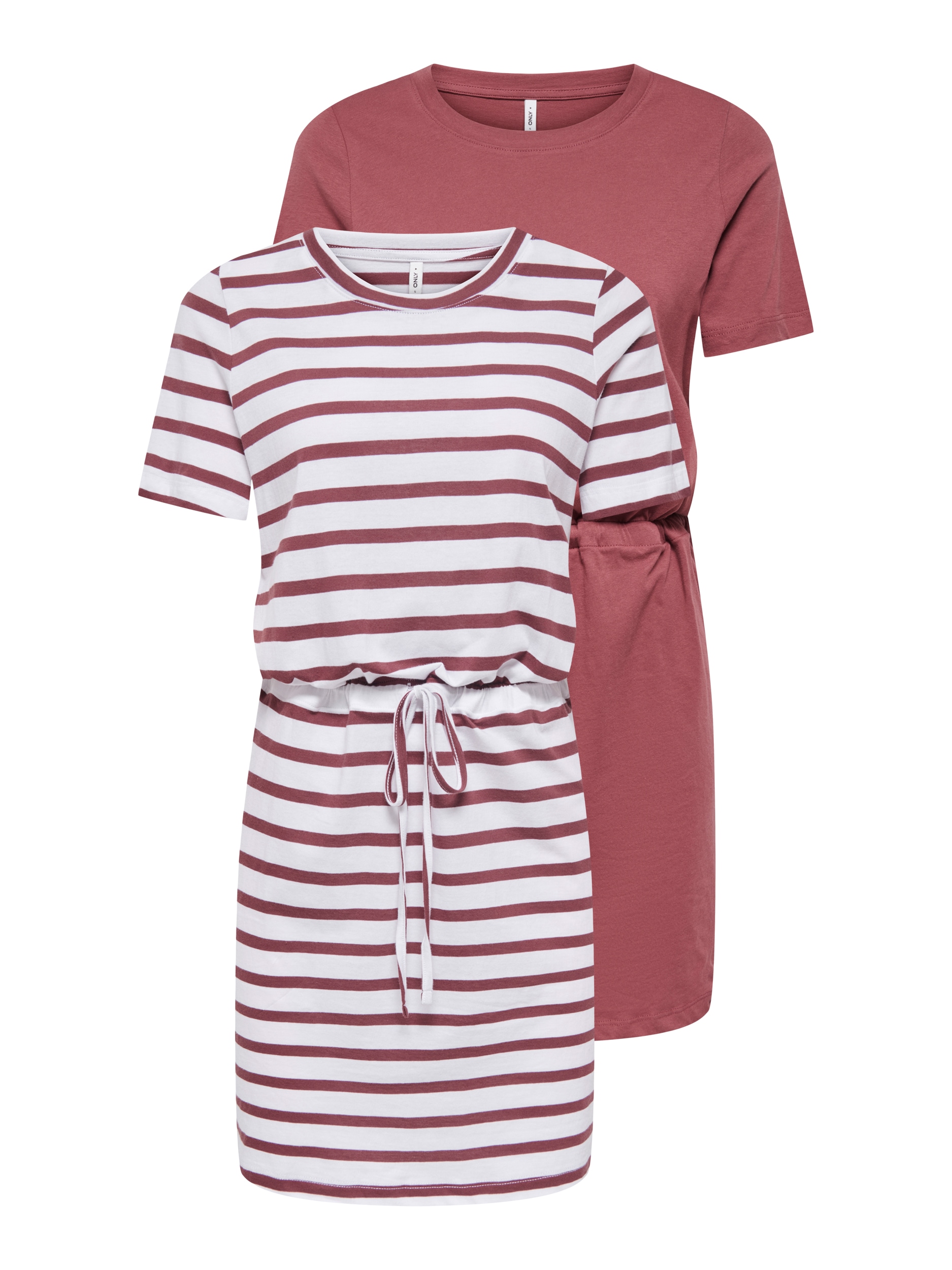 Image of ONLY CARMAKOMA Jerseykleid "CARHAPPY LIFE S/S DRESS 2-PACK JRS ZL" Packung, 2 tlg. Sommerkleid, Baumwolle, regular fit