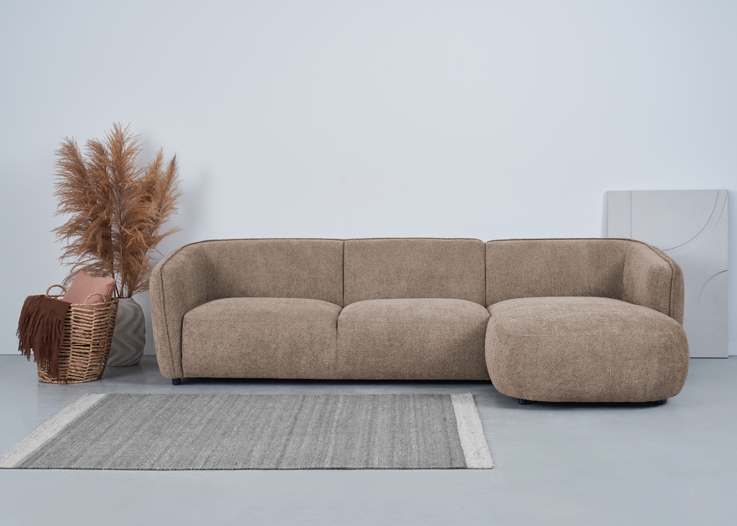 GOODproduct Ecksofa »OSTRUP Rundsofa, L-Form, Naturtöne, Boucle oder Chenille« Breite 280 cm, organische Form mit sanften Rundungen