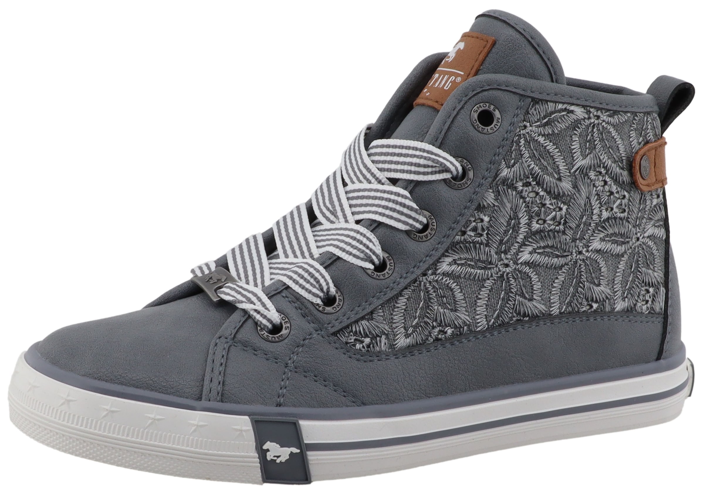 Image of Mustang Shoes Sneaker "Gaspare" Schnürboots, Freizeitschuh mit hübscher Blüenstickerei
