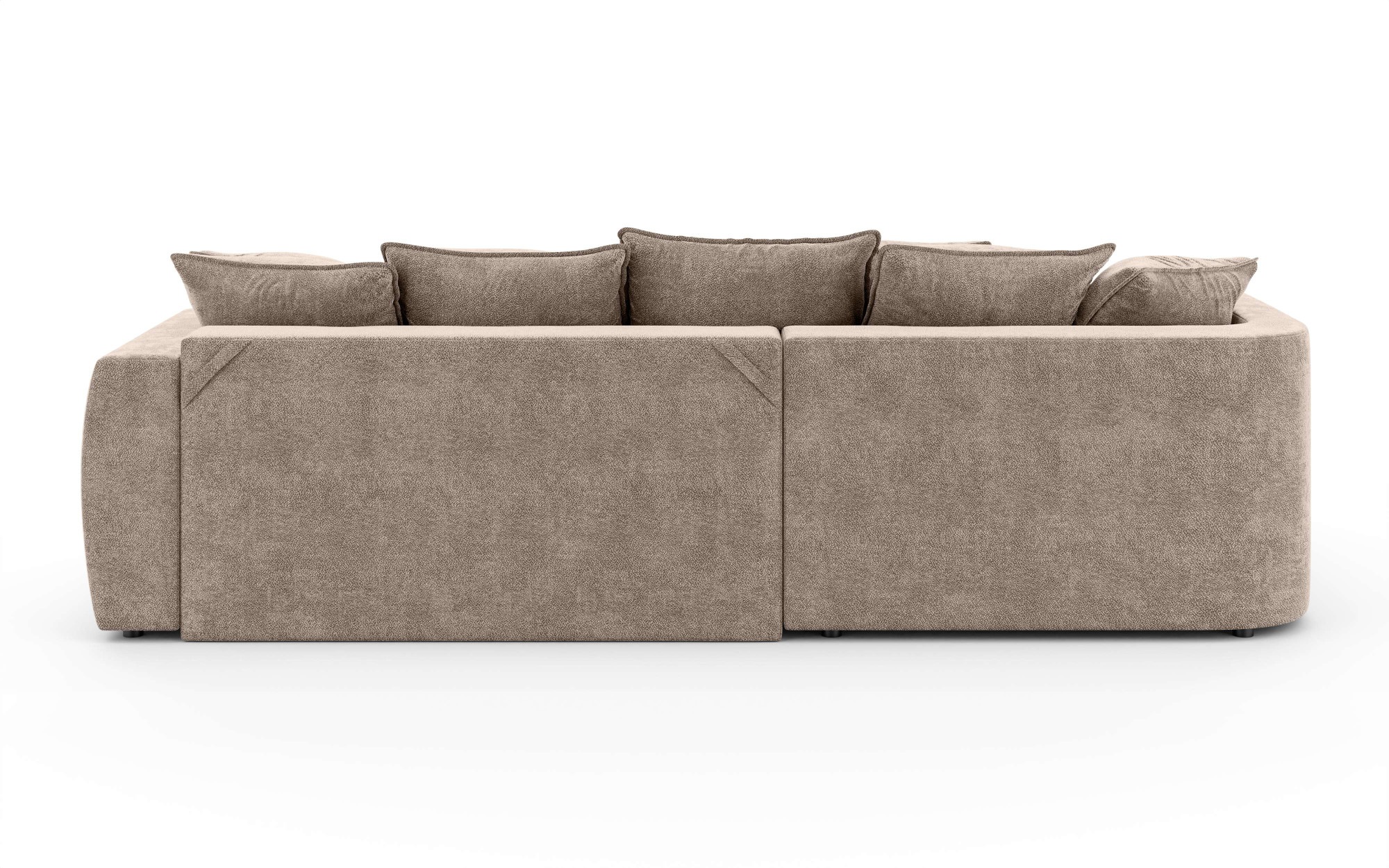 INOSIGN Ecksofa »Kahekili, Schlafsofa mit Bettkasten, Masse B/T/H: 255/181/90/ cm«, L-Form mit Wellenunterfederung, 7 Rückenkissen und 2 Zierkissen