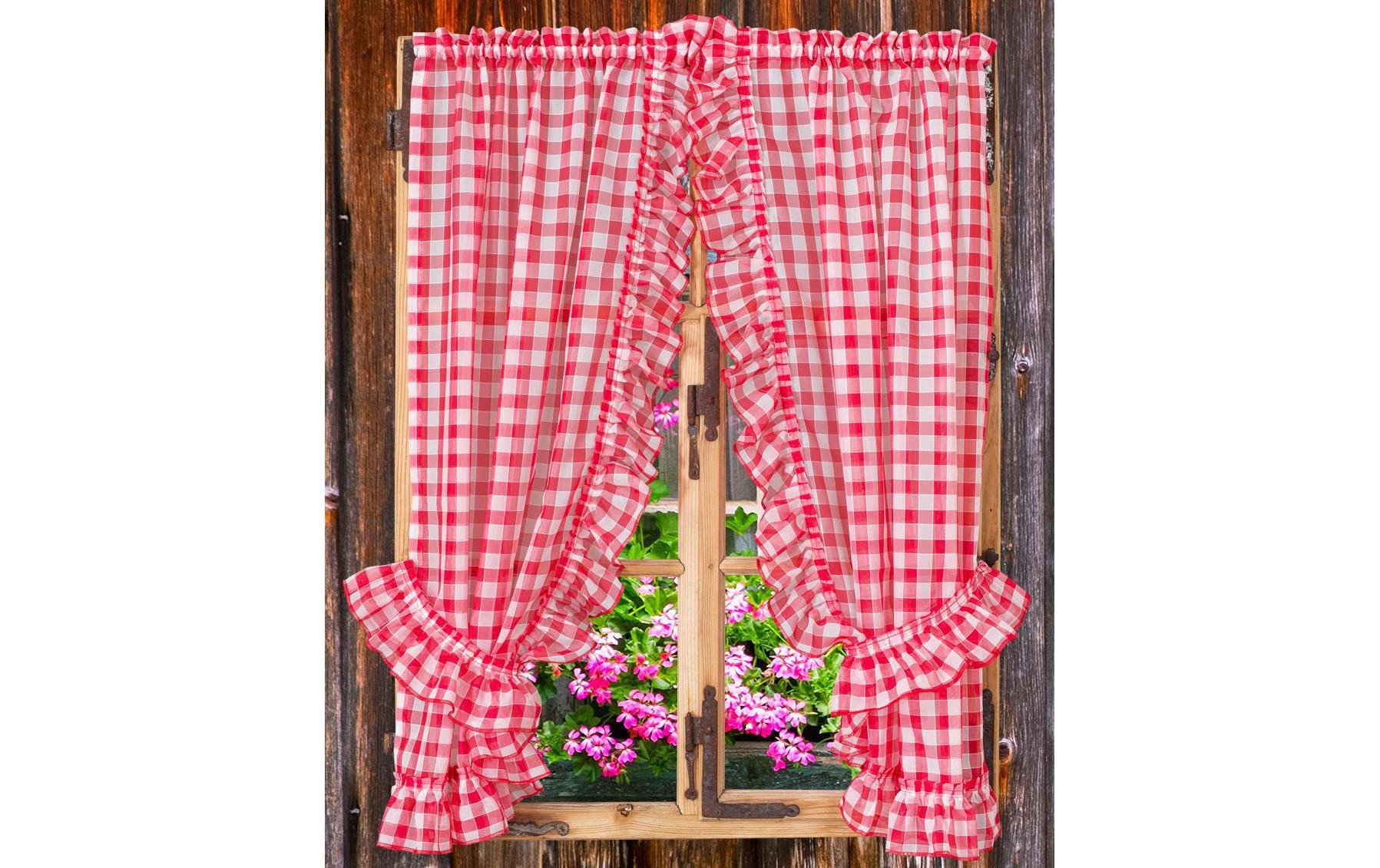 Image of Vorhang "Casa Leon Volants Vitragen 95 cm x 110 cm" Stangendurchzug 1 Stk. tlg.