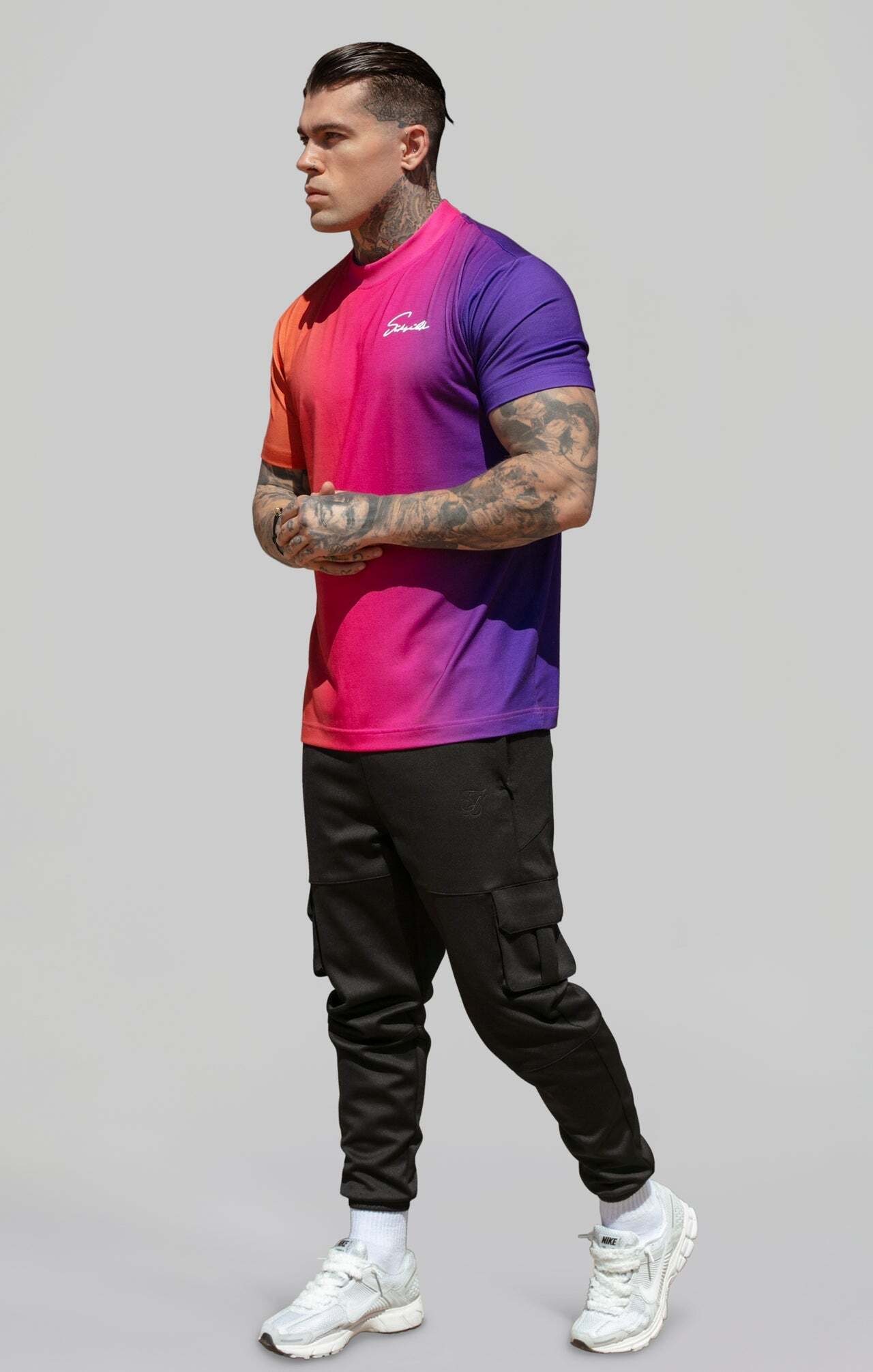 Siksilk T-Shirt »Siksilk T-Shirt Script Fade T-Shirt in Pink, Purple«