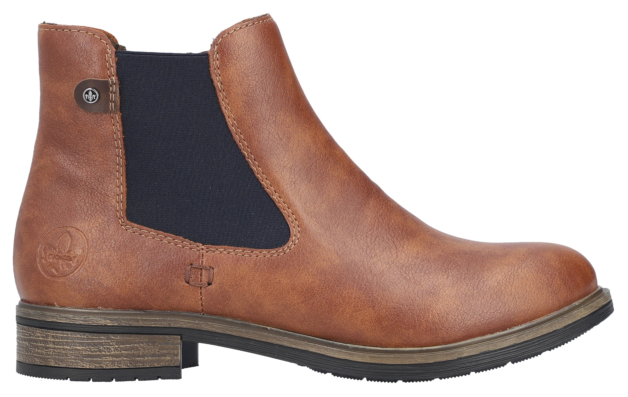 Rieker Chelseaboots, Schlupfboots, Stiefelette, Blockabsatz, mit wärmendem Textilfutter