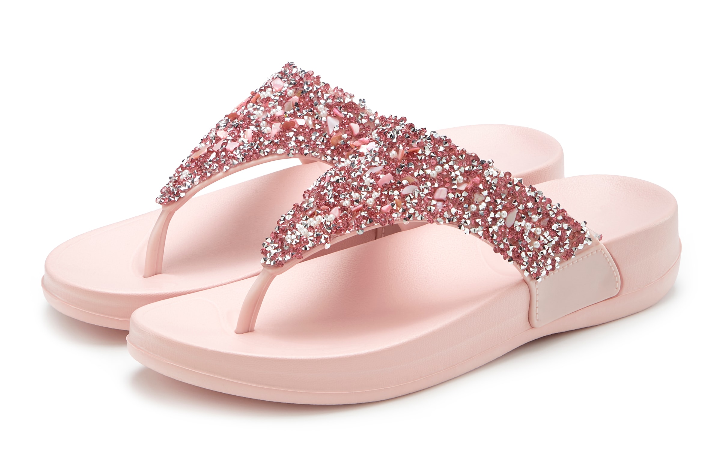Image of Vivance Badezehentrenner "Flip Flop, Badelatsche, Badeschuhe, Pantolette, Zehentrenner," NEU Sommerschuh mit modischem Glitzerdetail VEGAN