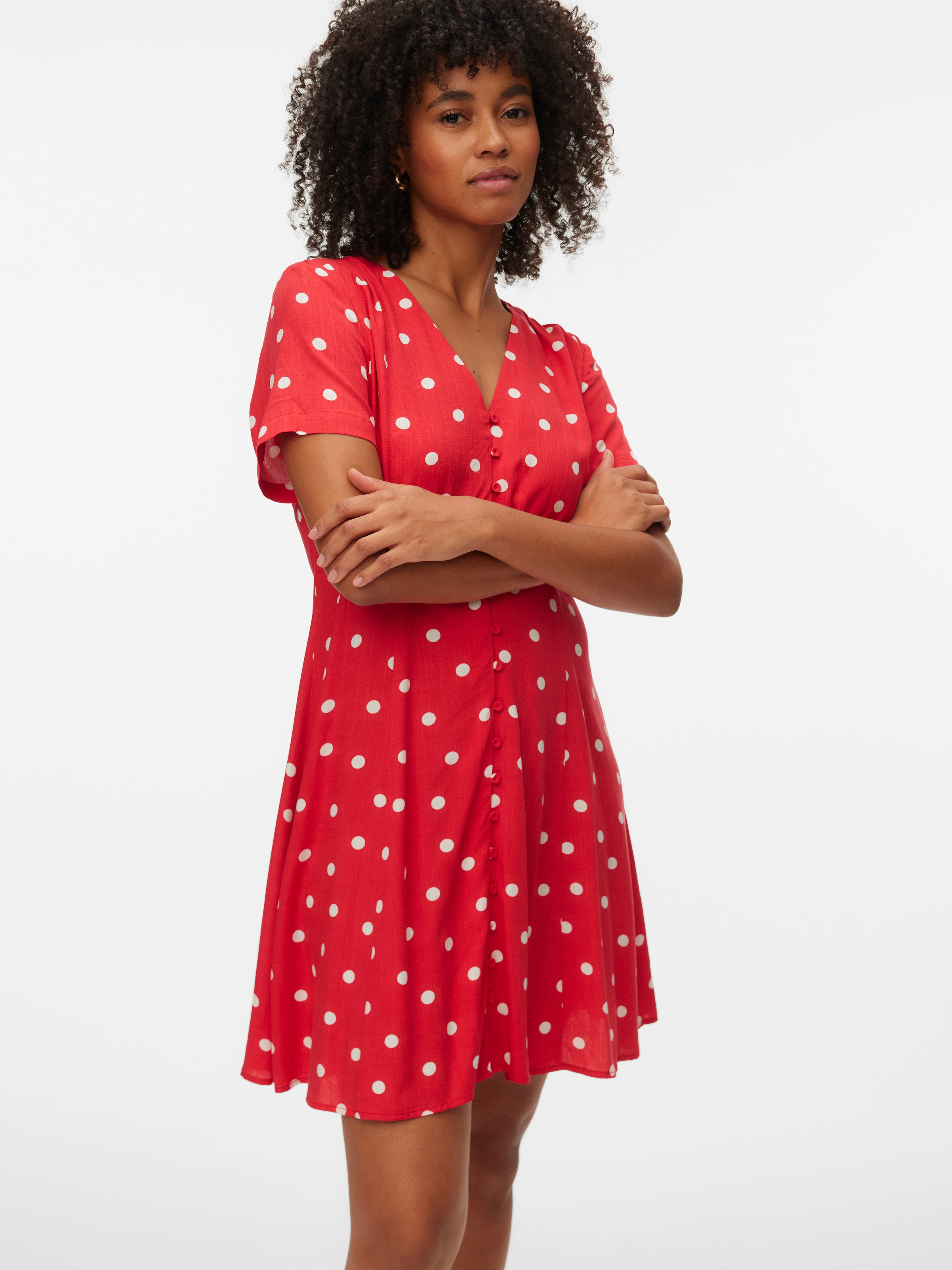 Vero Moda Mini-robe »VMKORA S/S SHORT DRESS WVN BTQ« viscose