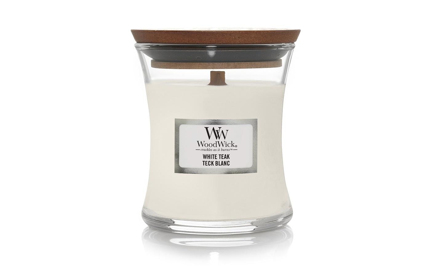 Image of Woodwick Duftkerze "White Teak"