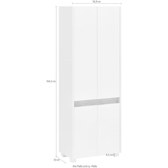 Schildmeyer Hochschrank »Cosmo«, Breite 57 cm, Badezimmerschrank, Blende im modernen  Wildeiche-Look versandkostenfrei auf